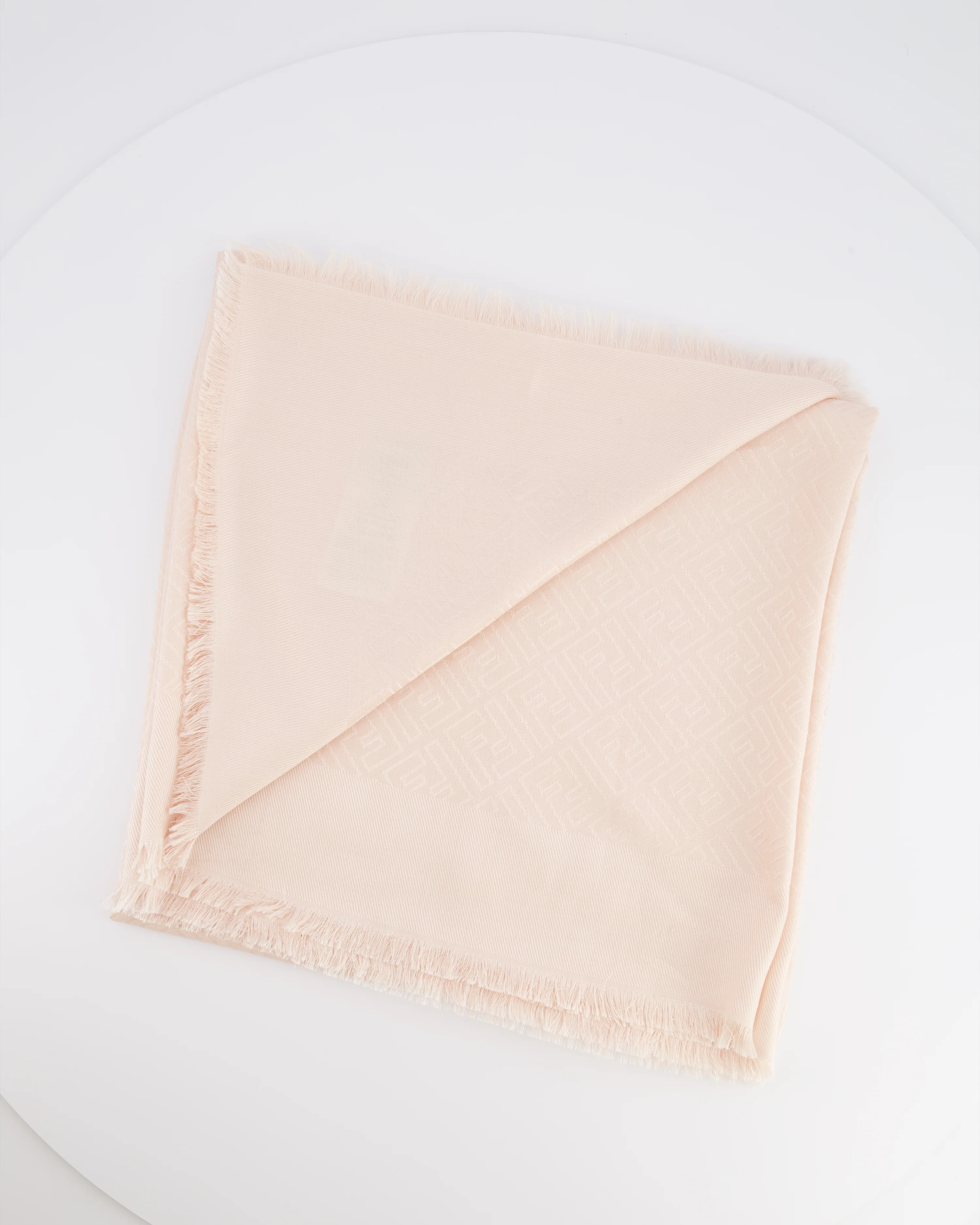 Fendi Light Pink Silk Shawl with FF Logo Print RRP £490 - Image 3