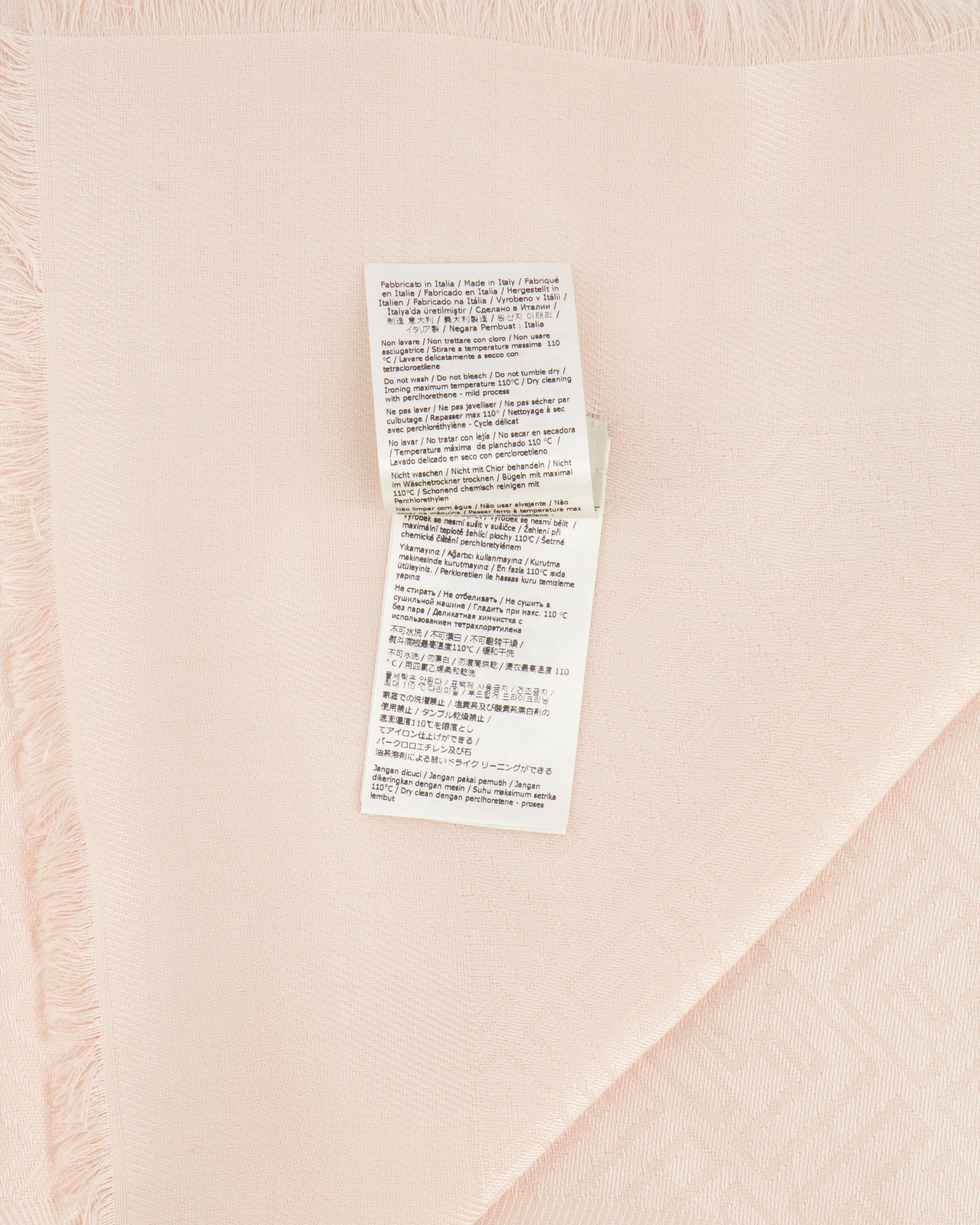 Fendi Light Pink Silk Shawl with FF Logo Print RRP £490 - Image 5