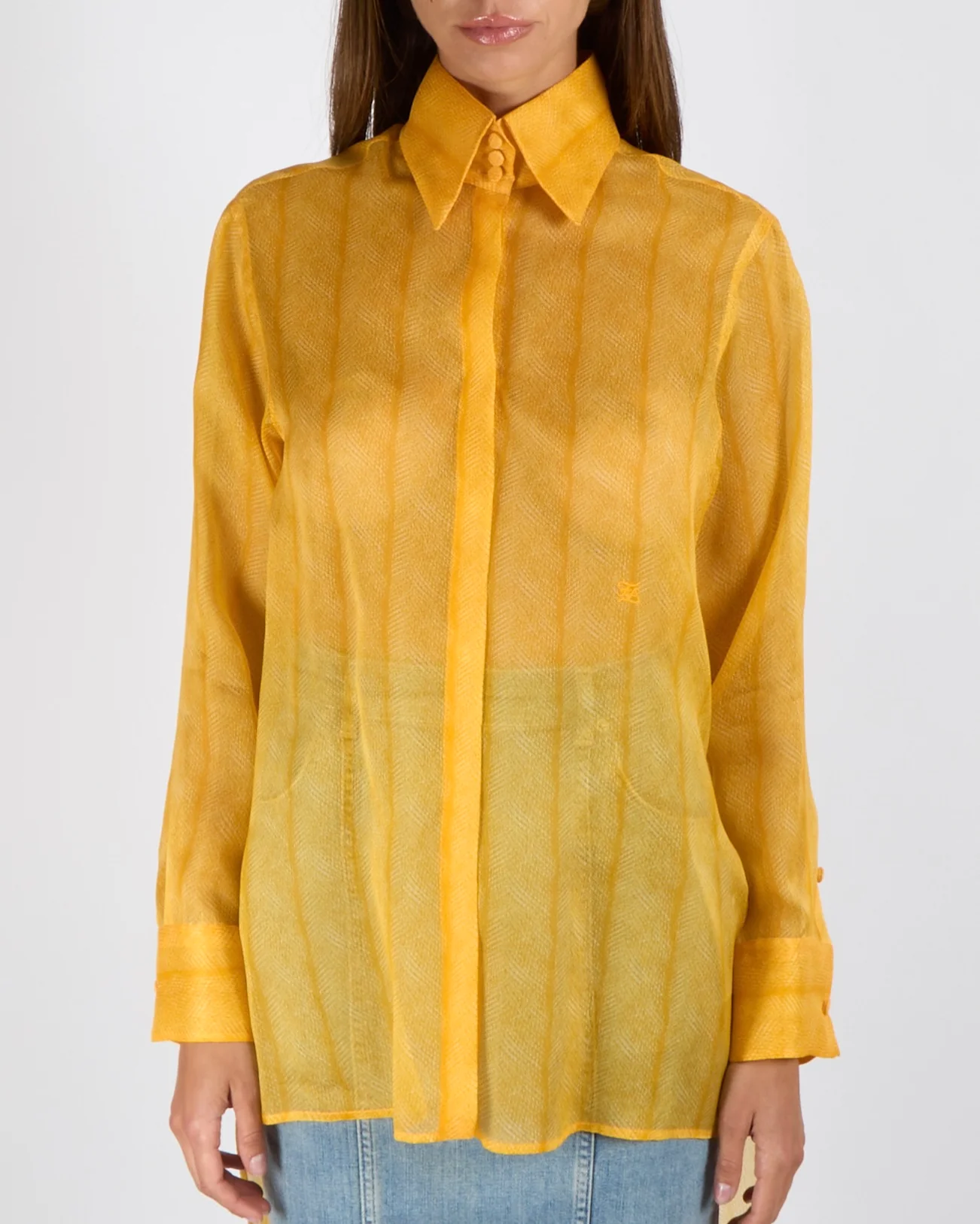 Fendi Yellow Fendi Shirt Cover-Up with FF Logo Size IT 42/44 (UK 10/12)