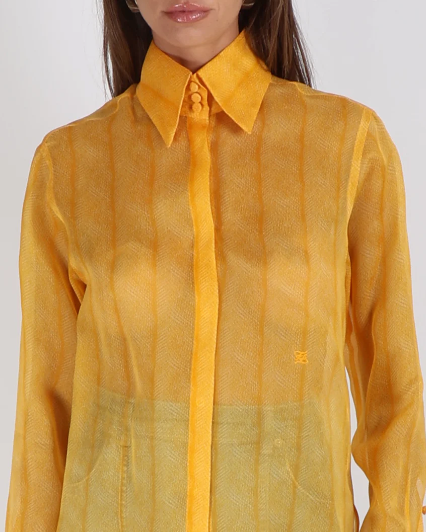 Fendi Yellow Fendi Shirt Cover-Up with FF Logo Size IT 42/44 (UK 10/12) - Image 2