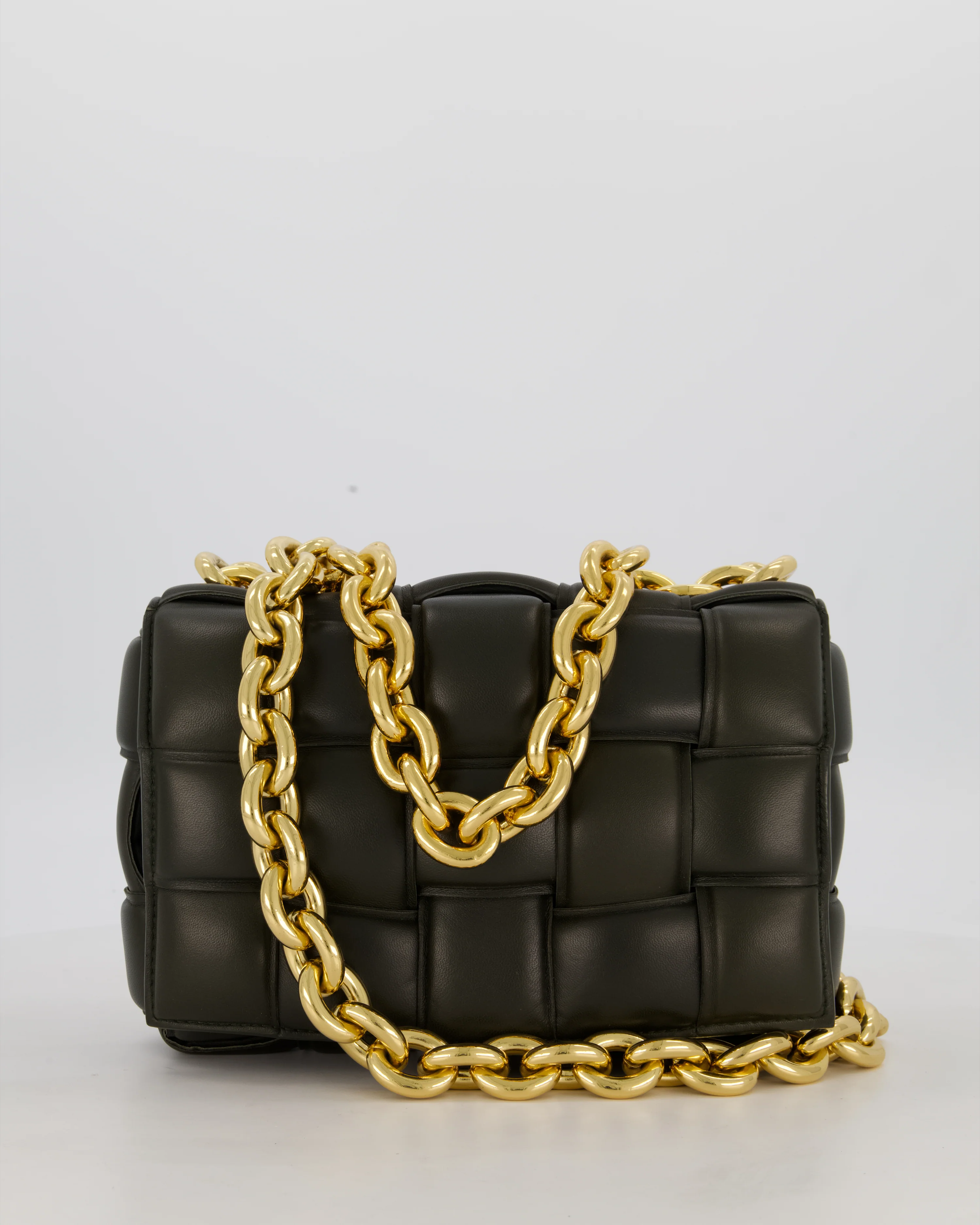 *FIRE PRICE* Bottega Veneta Khaki Green Chain Cassette Bag in Intrecciato Nappa Leather with Gold Hardware RRP £3,760