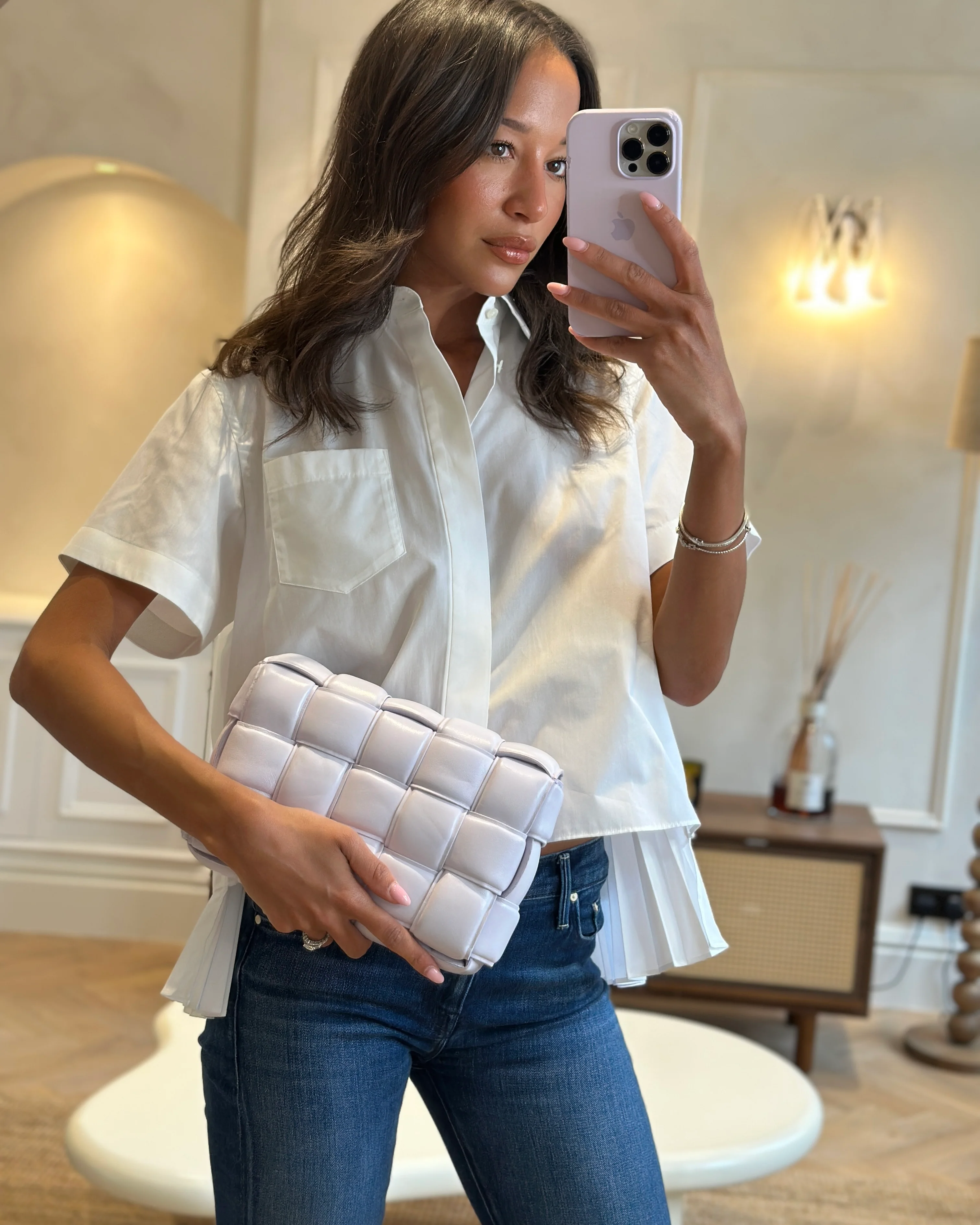 *HOT & FIRE PRICE* Bottega Veneta Pale Lilac Padded Cassette Bag with Gold Hardware RRP £2,780 - Image 3