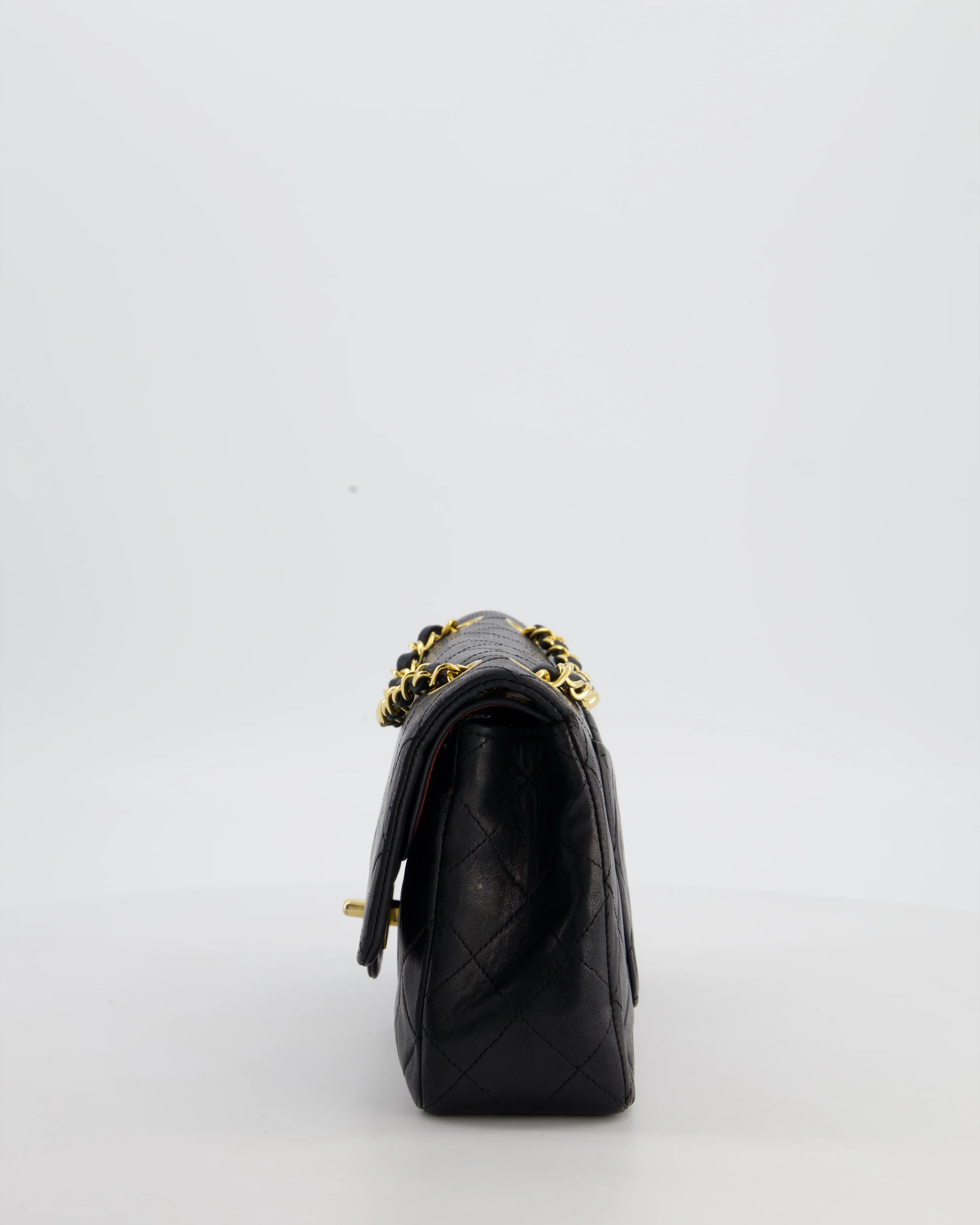 *FIRE PRICE* Chanel Vintage Black Small Classic Double Flap Bag in Lambskin Leather with 24k Gold Hardware - Image 10