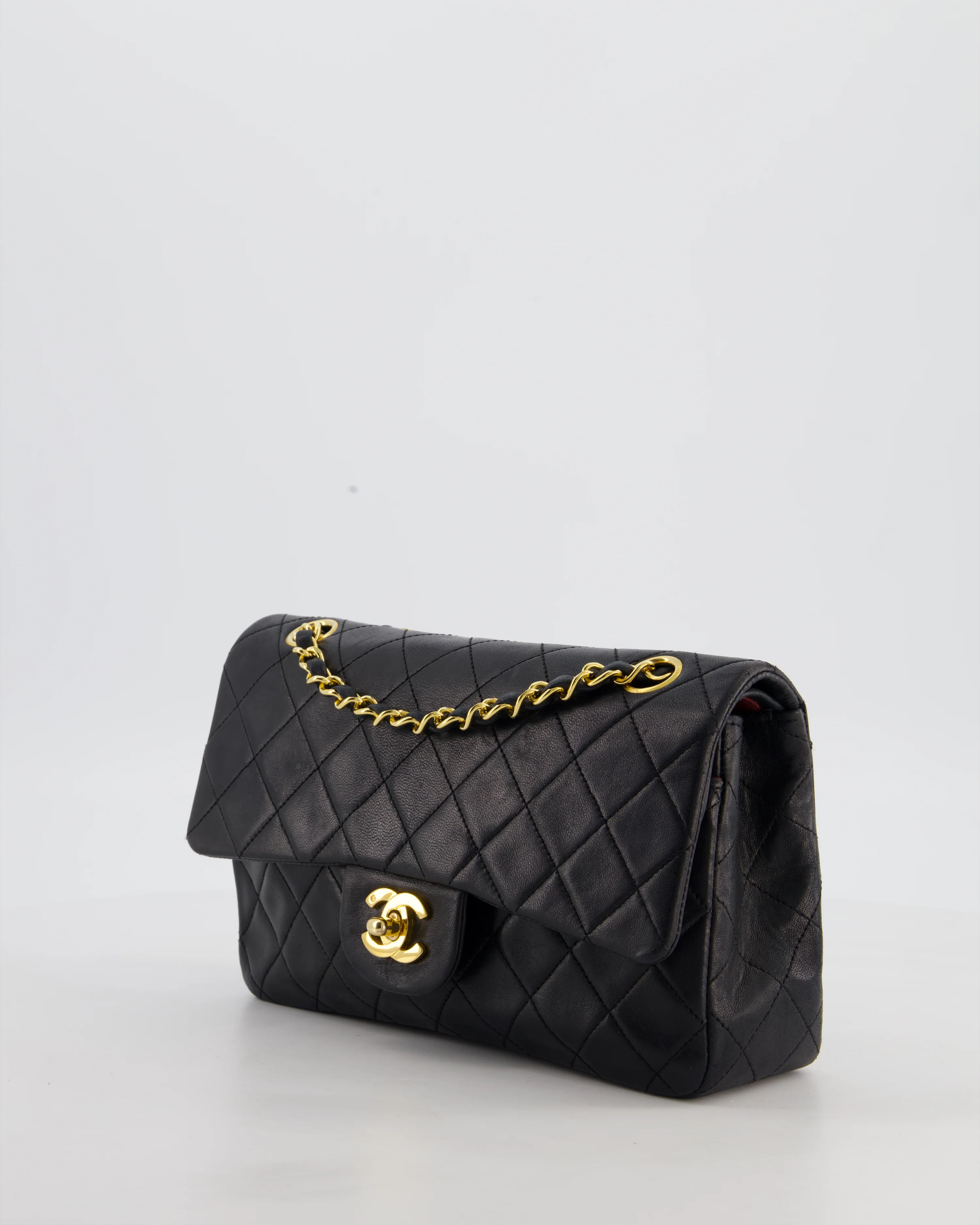 *FIRE PRICE* Chanel Vintage Black Small Classic Double Flap Bag in Lambskin Leather with 24k Gold Hardware - Image 11