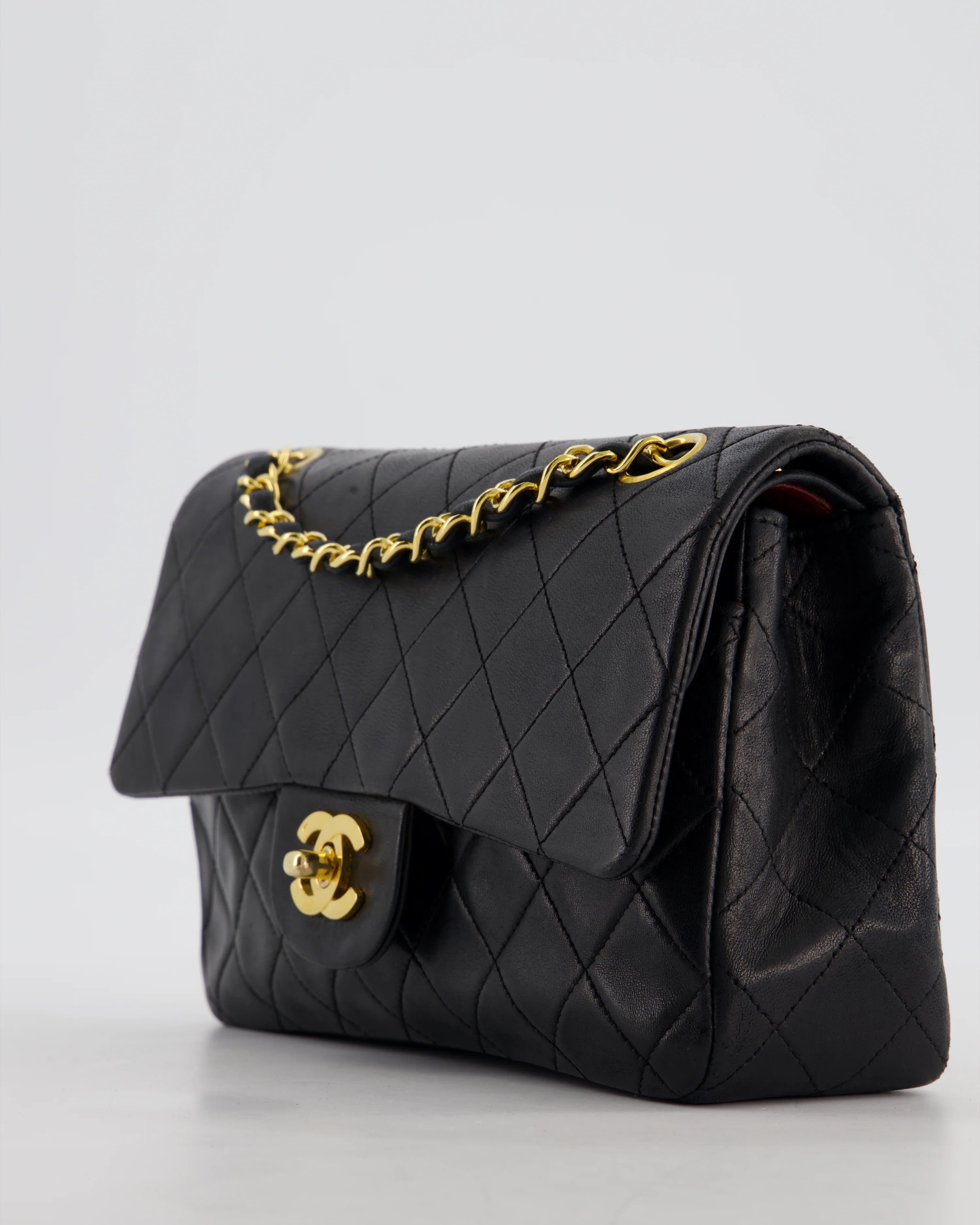 *FIRE PRICE* Chanel Vintage Black Small Classic Double Flap Bag in Lambskin Leather with 24k Gold Hardware - Image 13