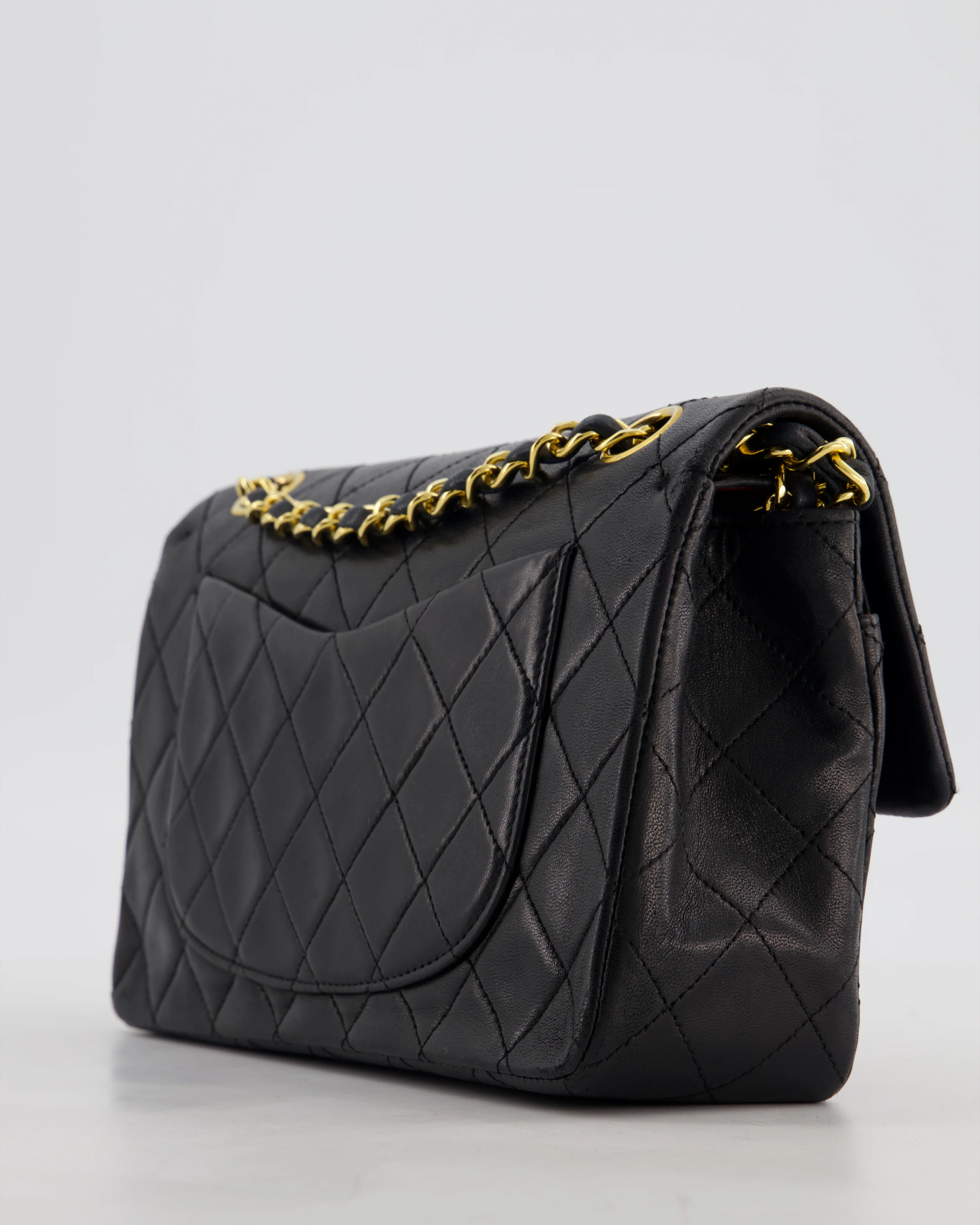*FIRE PRICE* Chanel Vintage Black Small Classic Double Flap Bag in Lambskin Leather with 24k Gold Hardware - Image 14