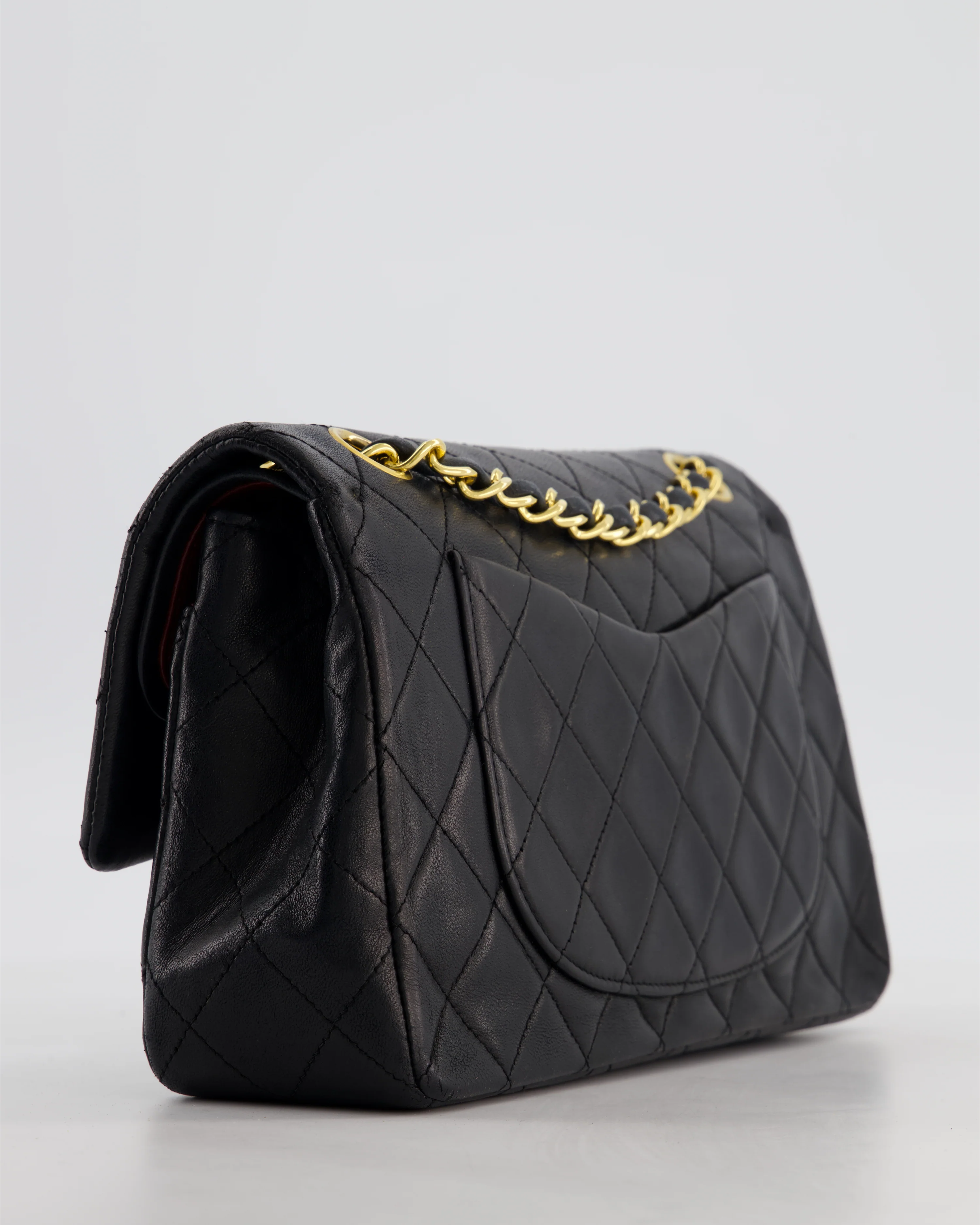 *FIRE PRICE* Chanel Vintage Black Small Classic Double Flap Bag in Lambskin Leather with 24k Gold Hardware - Image 15