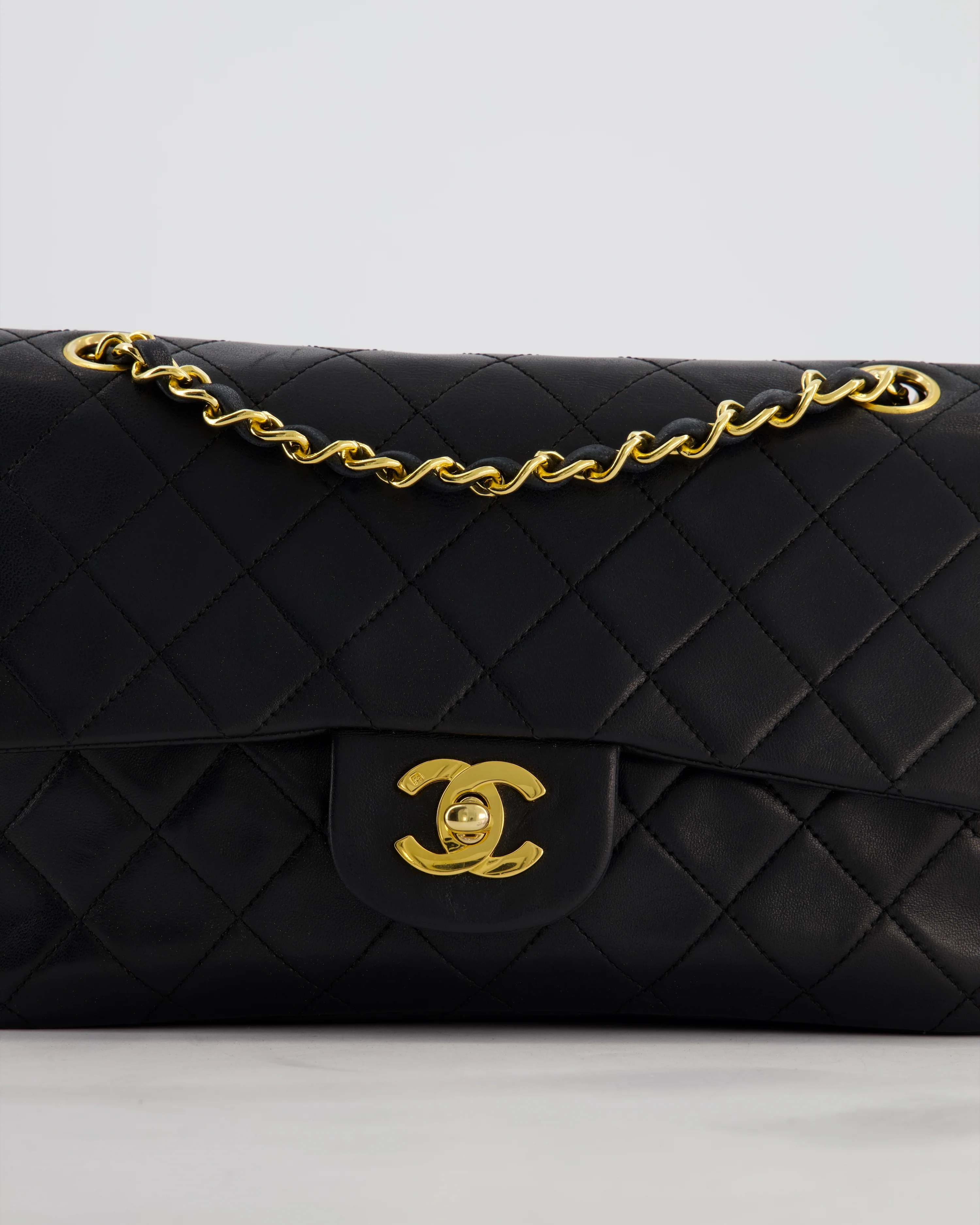 *FIRE PRICE* Chanel Vintage Black Small Classic Double Flap Bag in Lambskin Leather with 24k Gold Hardware - Image 16