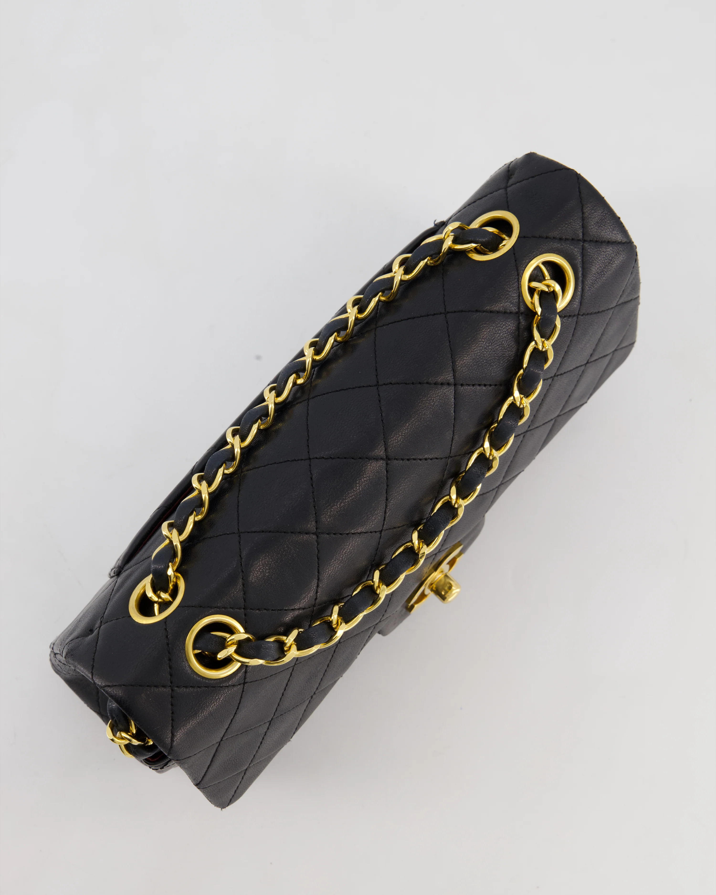 *FIRE PRICE* Chanel Vintage Black Small Classic Double Flap Bag in Lambskin Leather with 24k Gold Hardware - Image 17