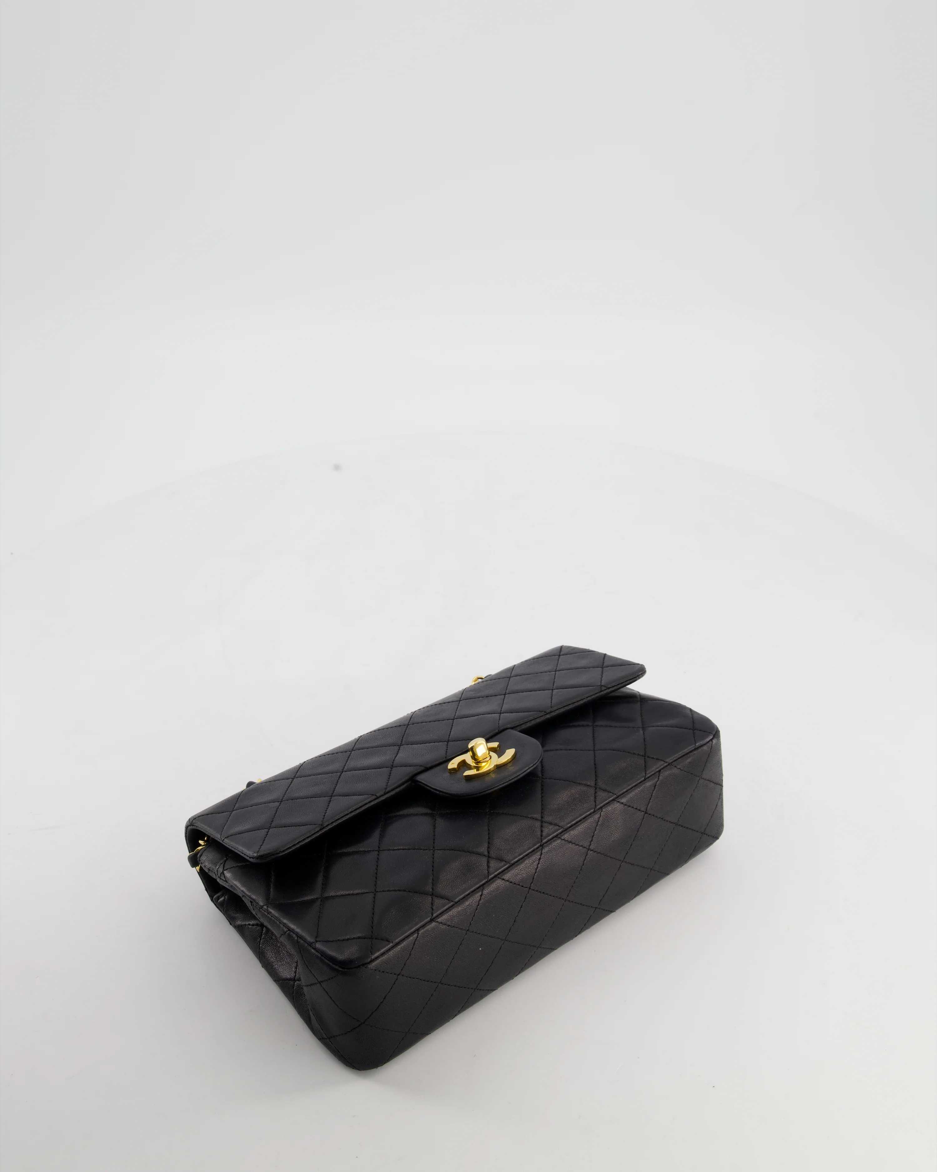 *FIRE PRICE* Chanel Vintage Black Small Classic Double Flap Bag in Lambskin Leather with 24k Gold Hardware - Image 18