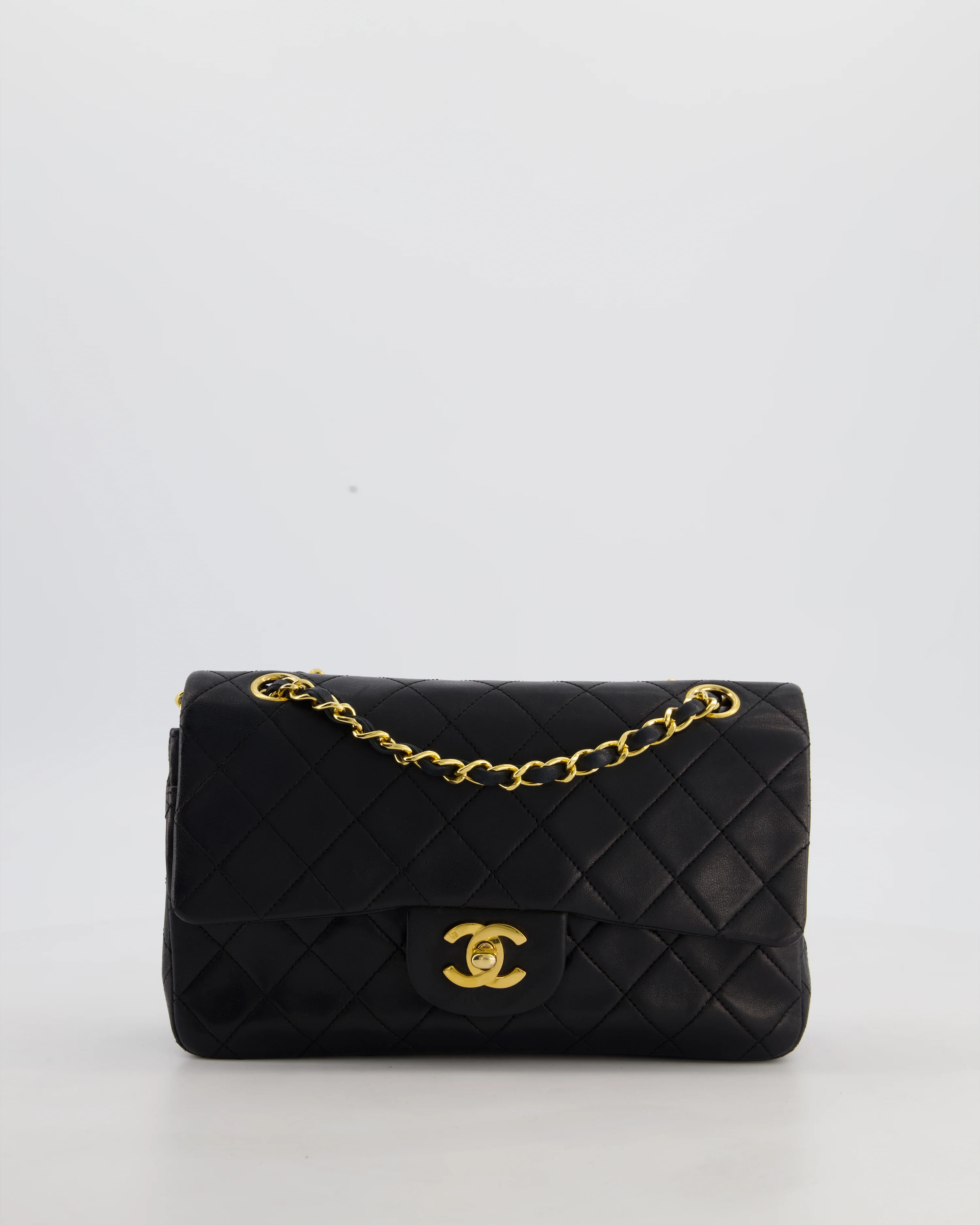 *FIRE PRICE* Chanel Vintage Black Small Classic Double Flap Bag in Lambskin Leather with 24k Gold Hardware - Image 2