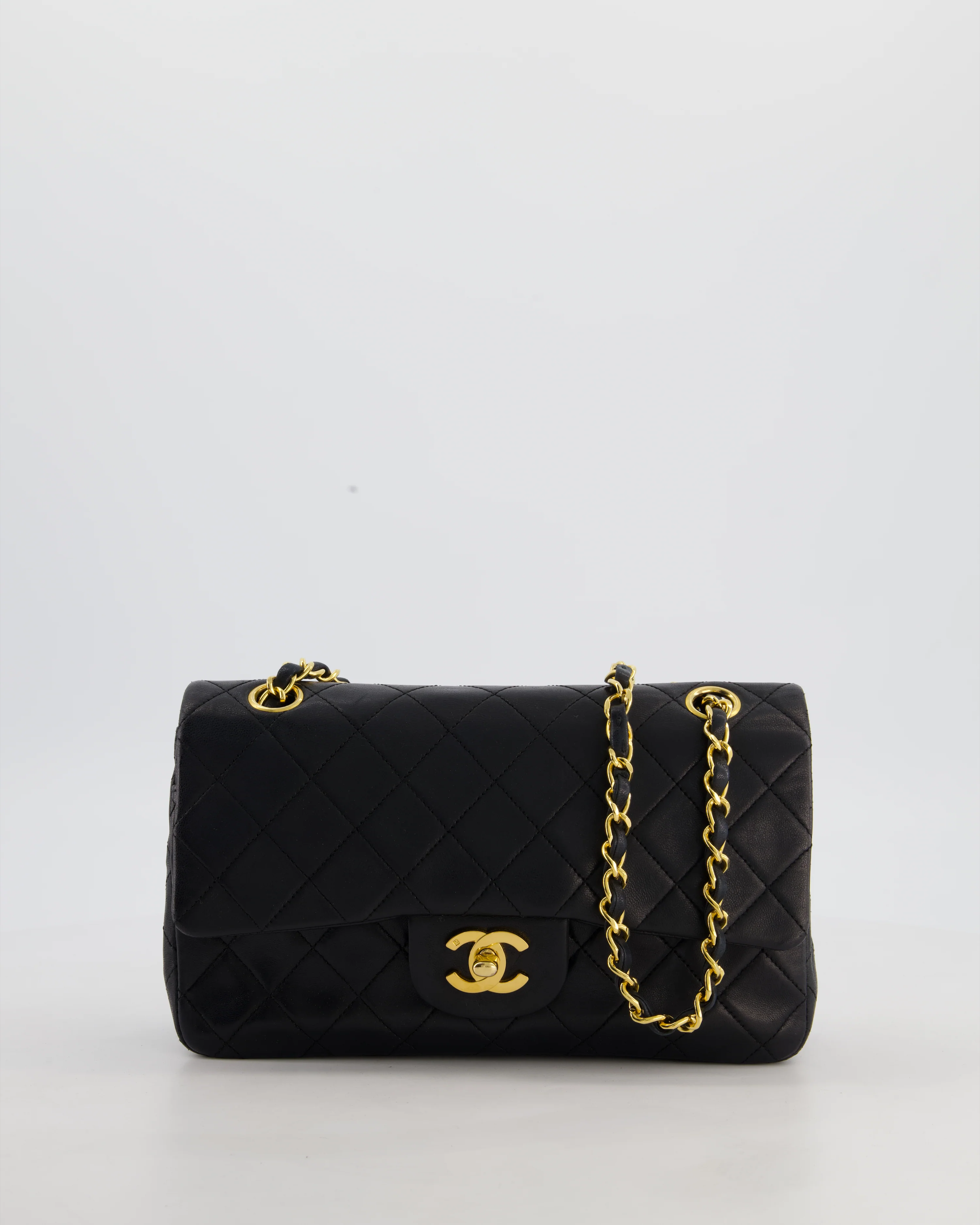 *FIRE PRICE* Chanel Vintage Black Small Classic Double Flap Bag in Lambskin Leather with 24k Gold Hardware - Image 3