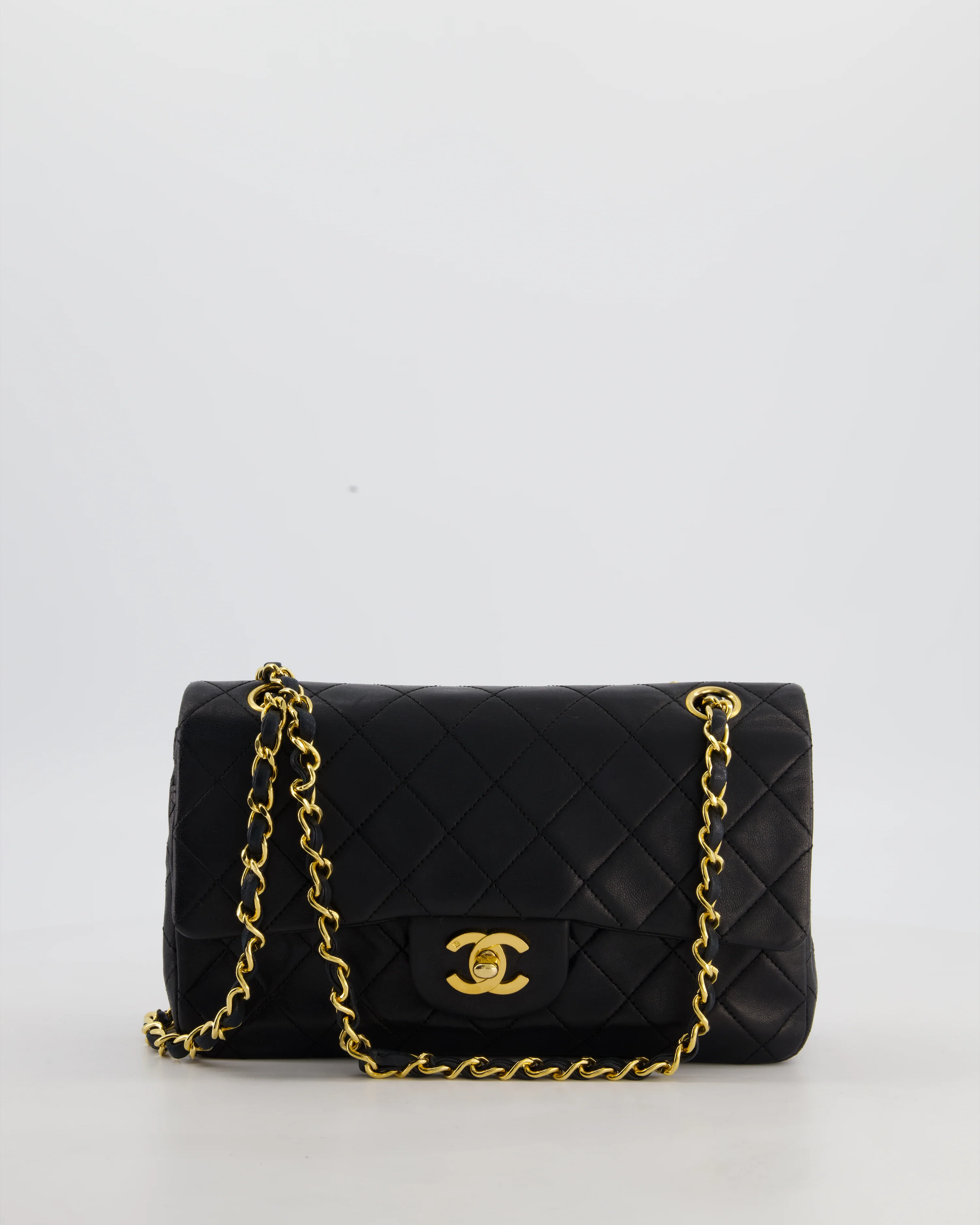 *FIRE PRICE* Chanel Vintage Black Small Classic Double Flap Bag in Lambskin Leather with 24k Gold Hardware - Image 4
