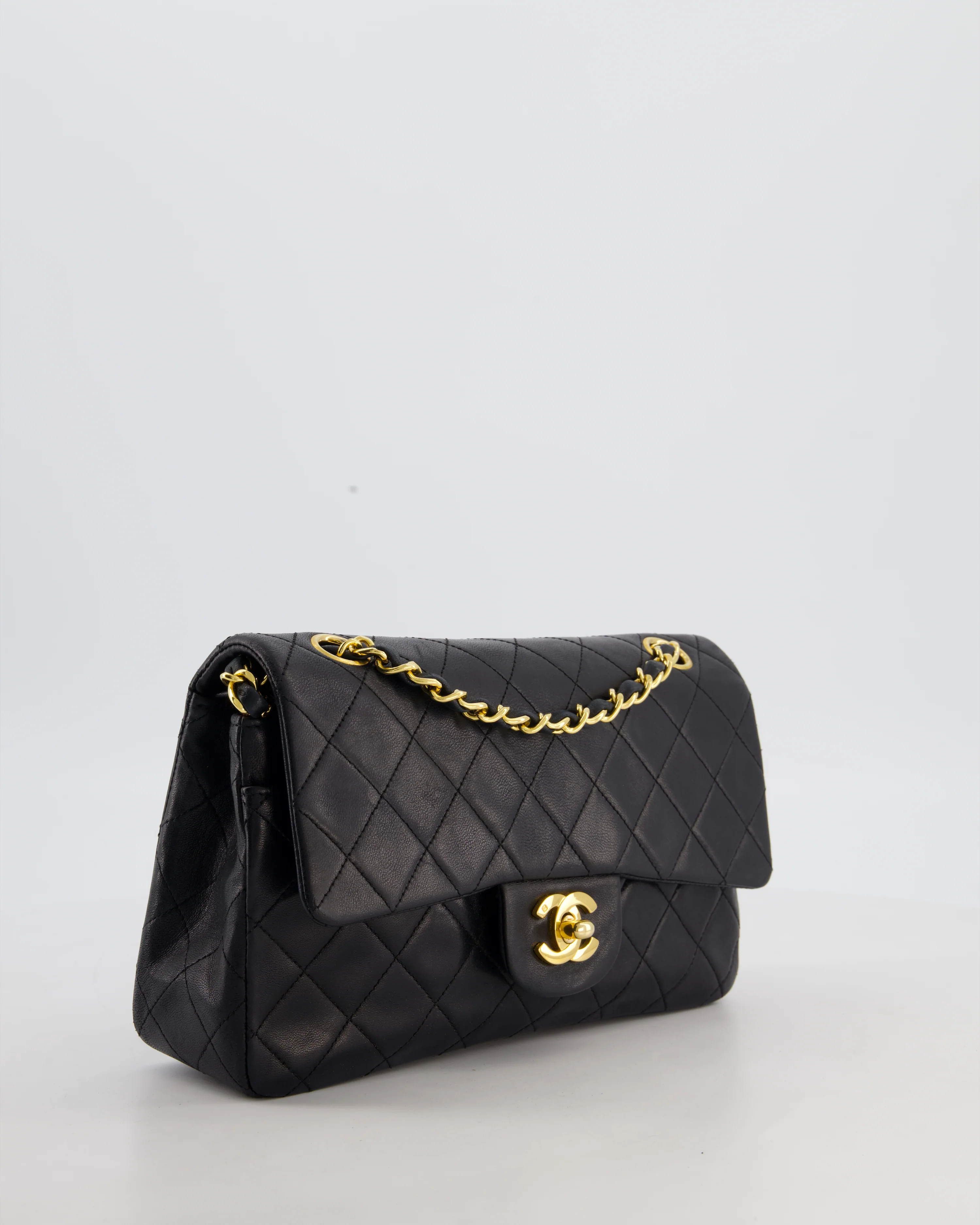 *FIRE PRICE* Chanel Vintage Black Small Classic Double Flap Bag in Lambskin Leather with 24k Gold Hardware - Image 5