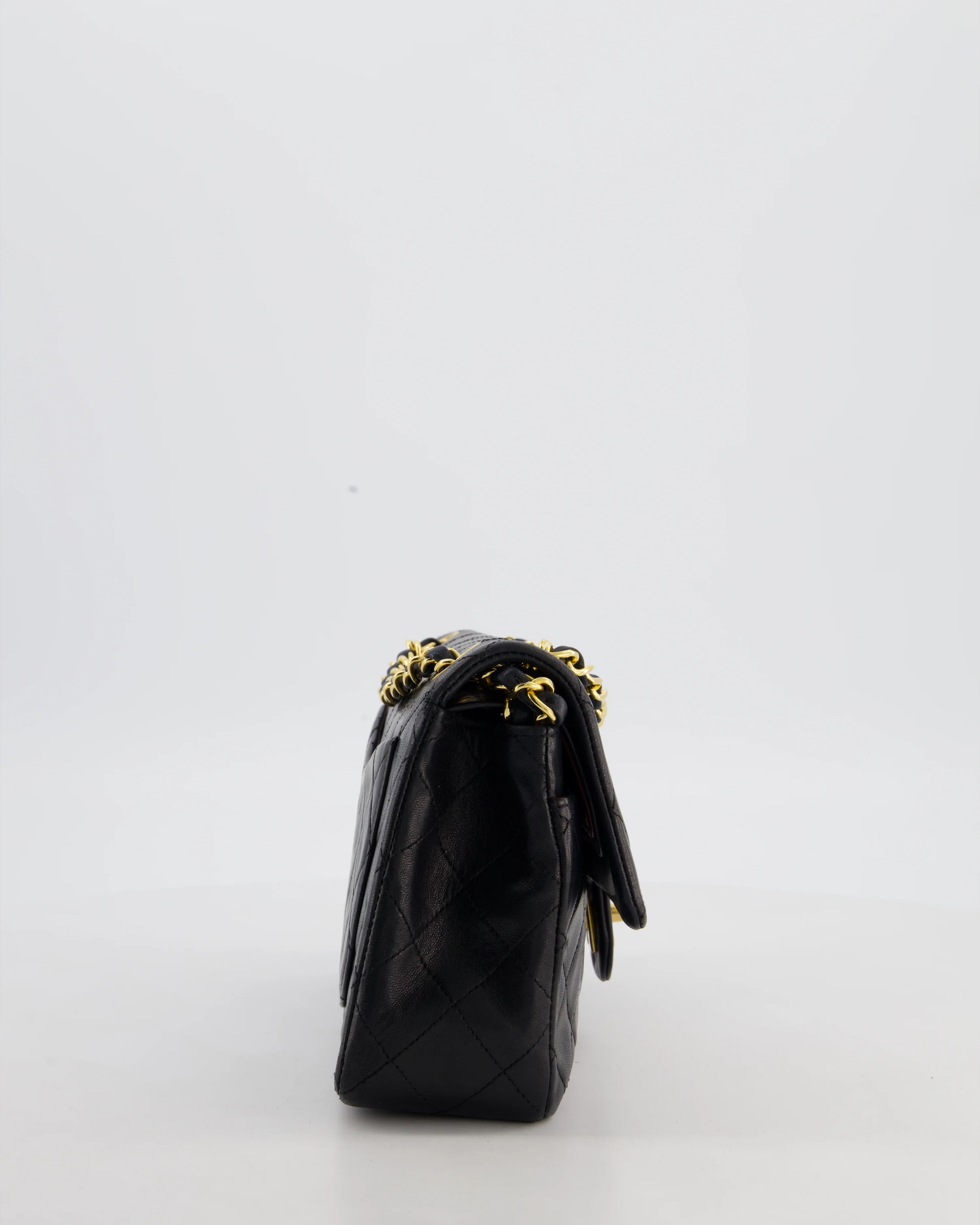 *FIRE PRICE* Chanel Vintage Black Small Classic Double Flap Bag in Lambskin Leather with 24k Gold Hardware - Image 6