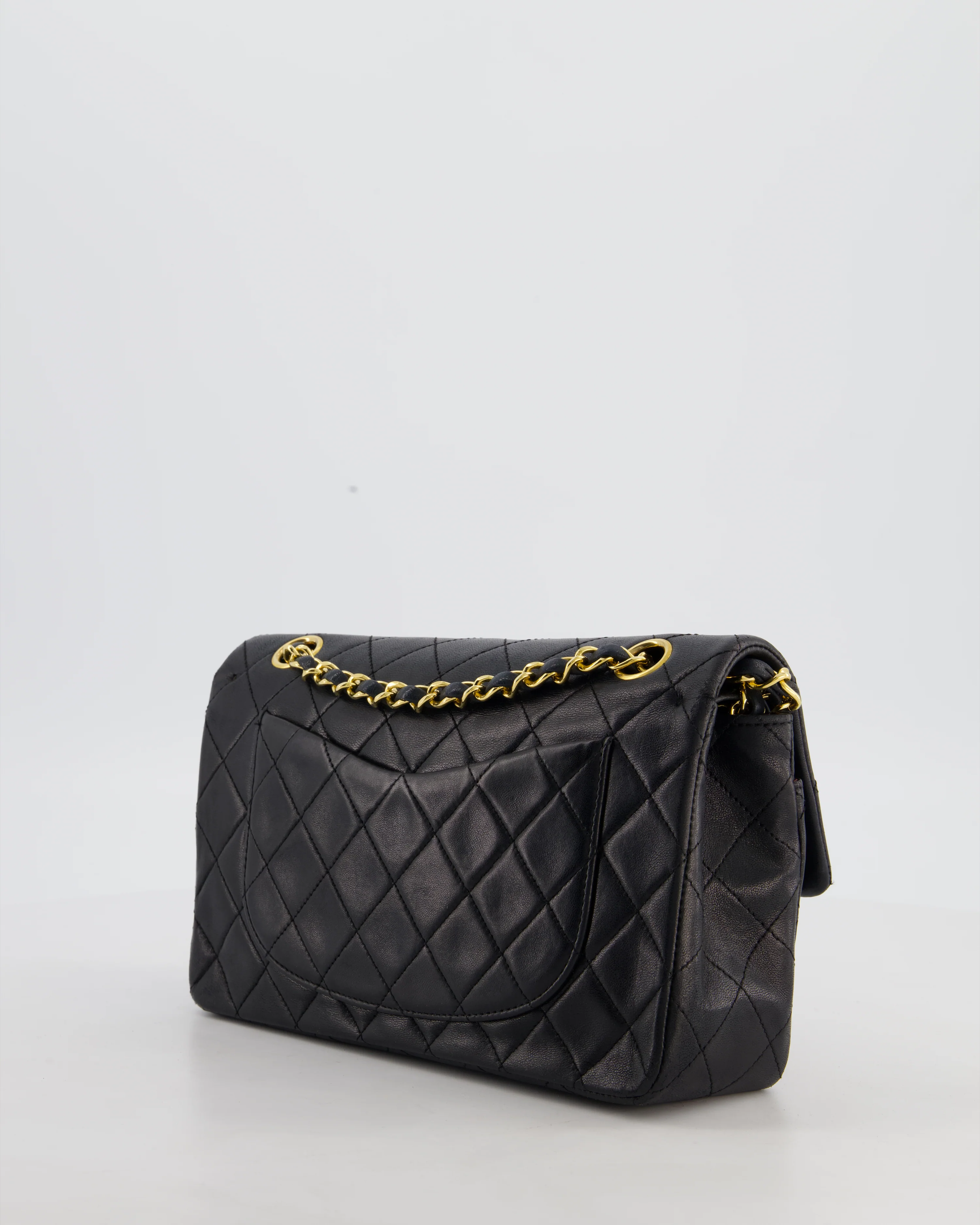 *FIRE PRICE* Chanel Vintage Black Small Classic Double Flap Bag in Lambskin Leather with 24k Gold Hardware - Image 7