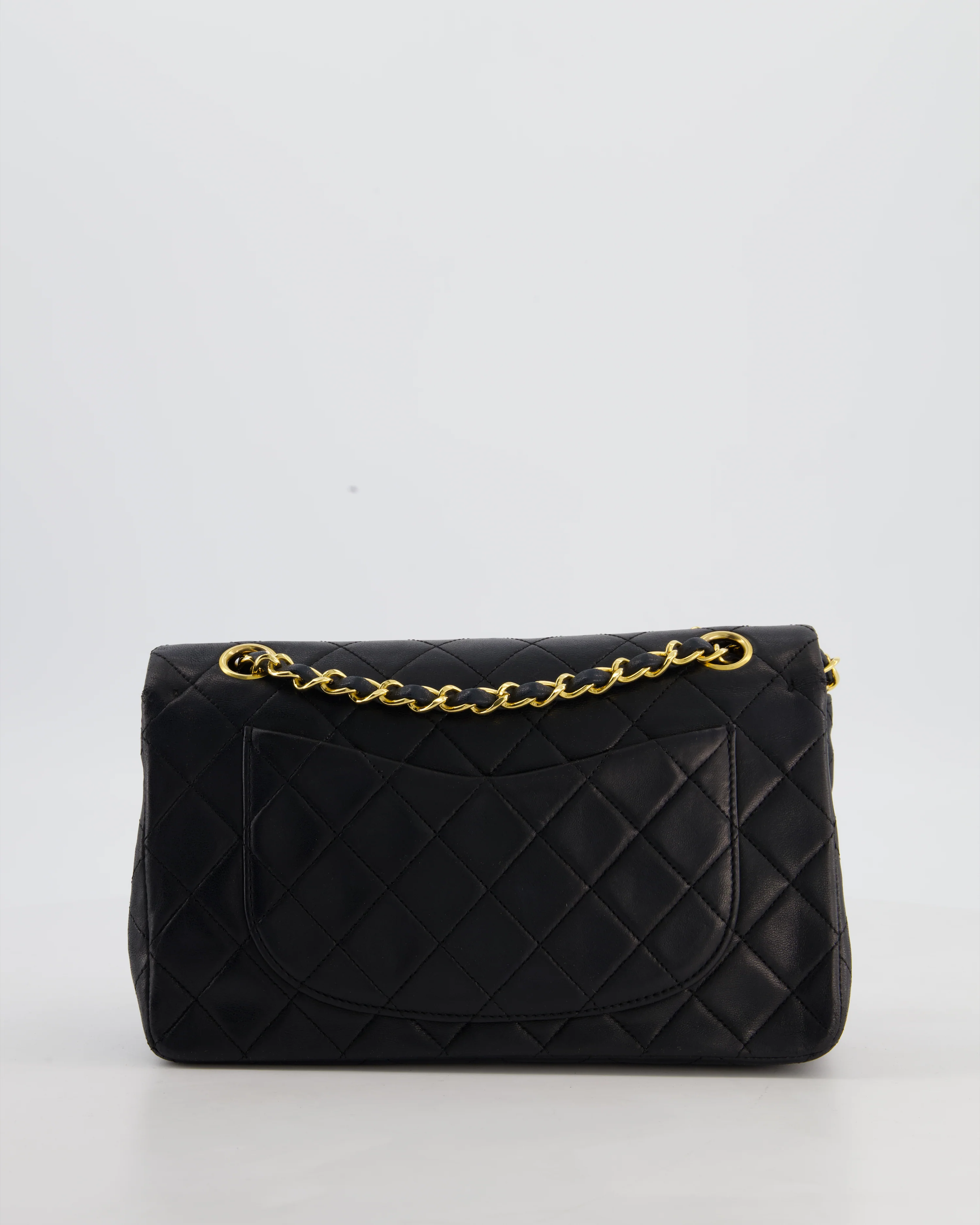 *FIRE PRICE* Chanel Vintage Black Small Classic Double Flap Bag in Lambskin Leather with 24k Gold Hardware - Image 8
