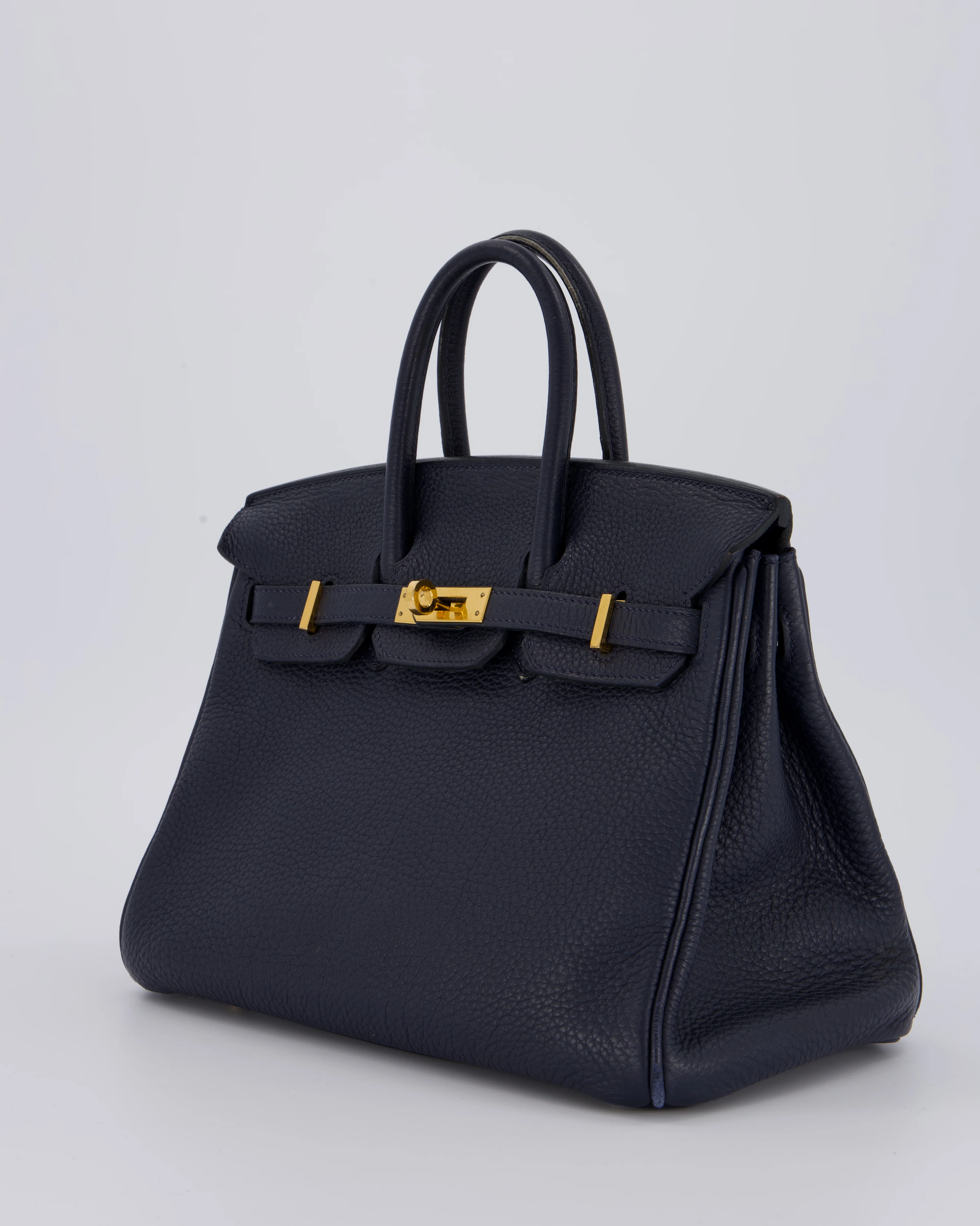 *FIRE PRICE* Hermès Birkin 25 Retourne Bag in Bleu Nuit Togo Leather with Gold Hardware - Image 9