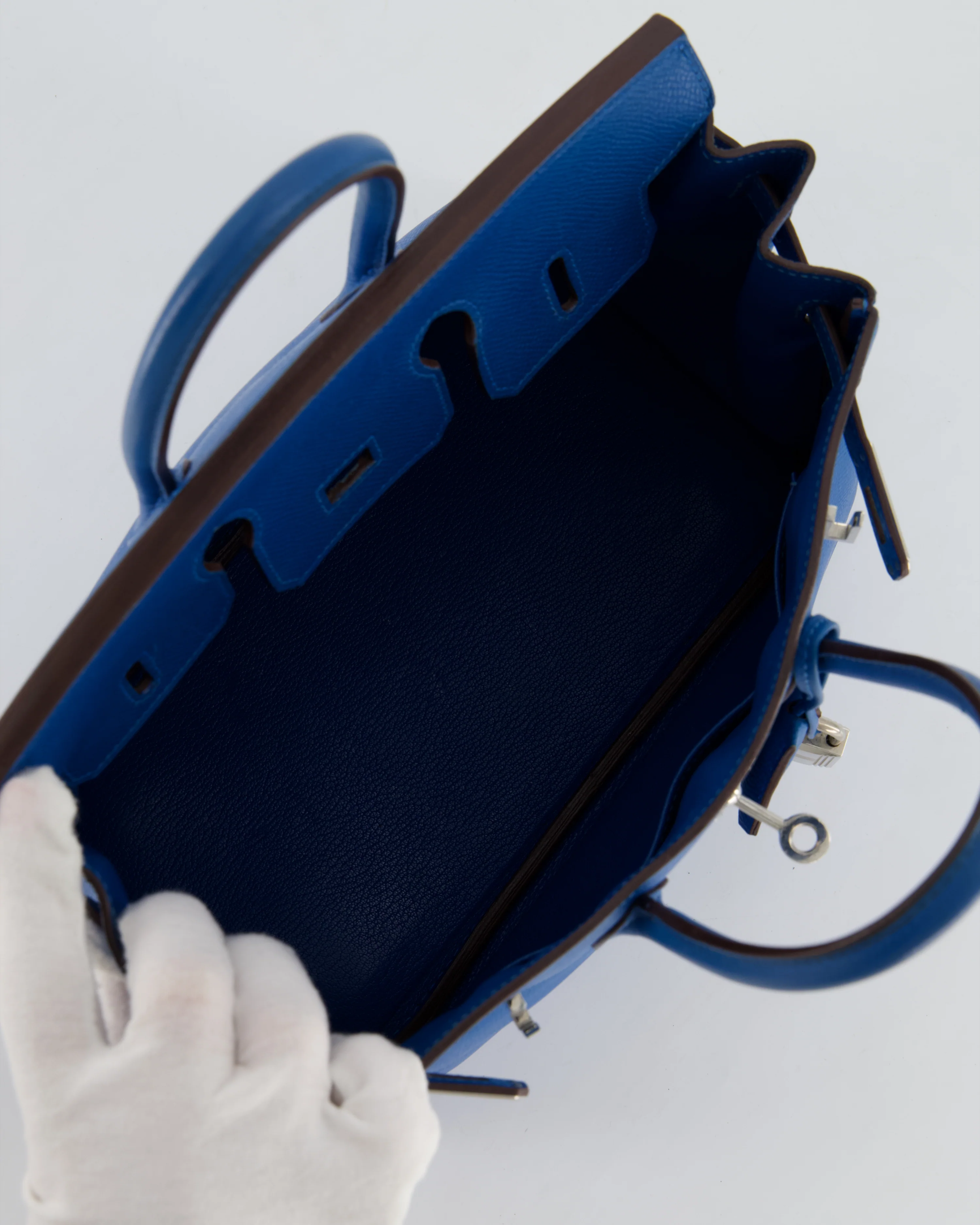 *FIRE PRICE* Hermès Birkin 25 Retourne Bag in Bleu De Galice Epsom Leather with Palladium Hardware - Image 21