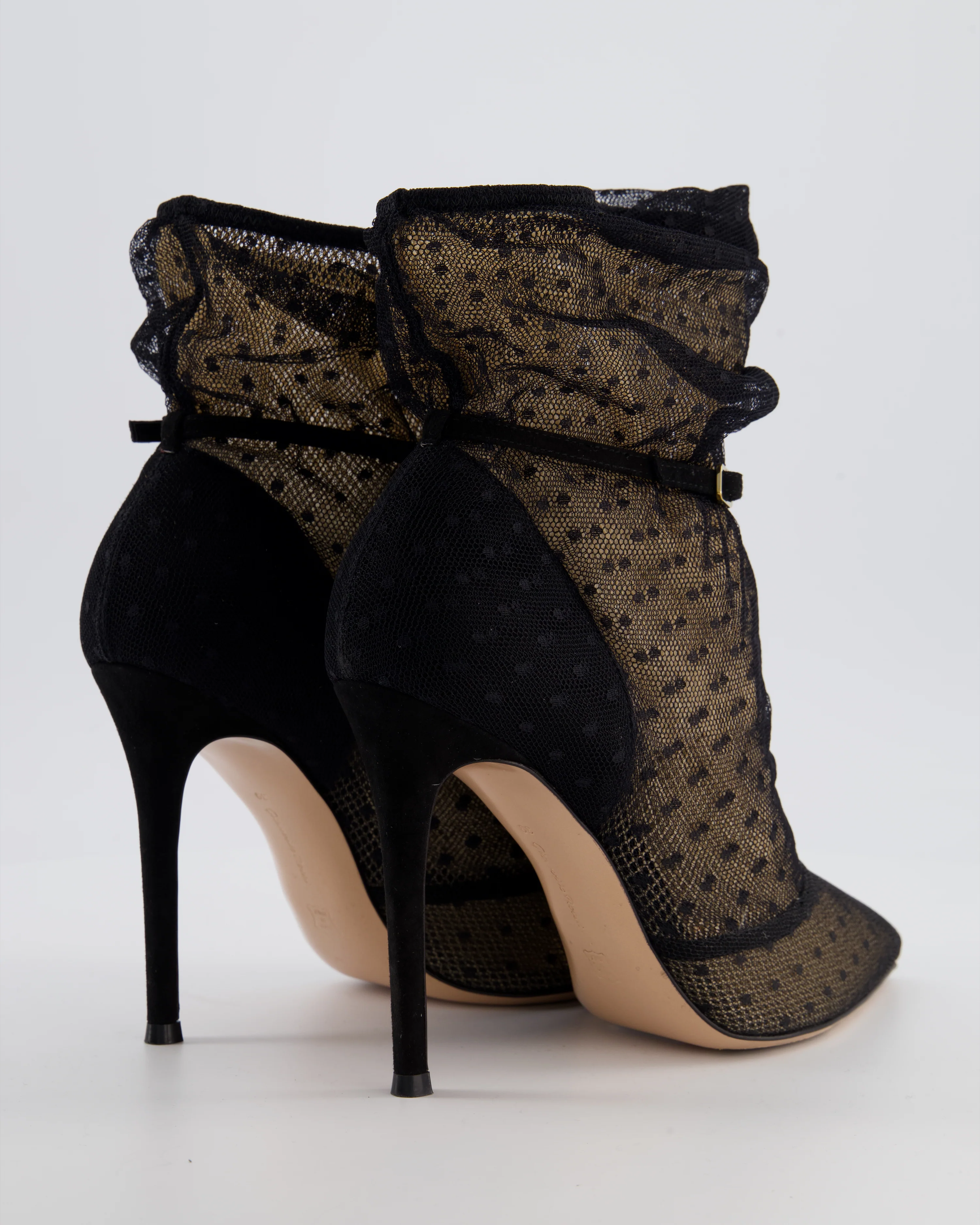 Gianvito Rossi Black Lace Stiletto Boots Size EU 39 - Image 3