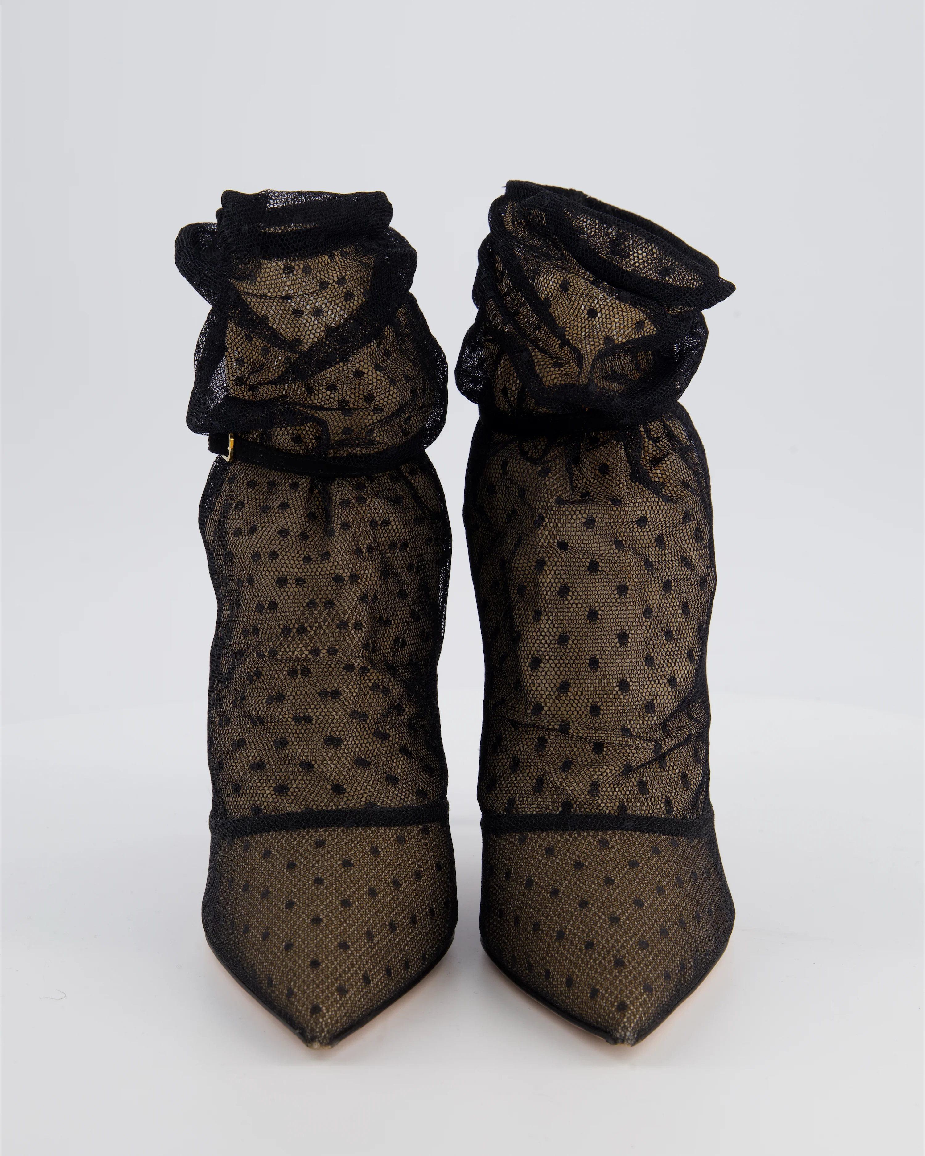 Gianvito Rossi Black Lace Stiletto Boots Size EU 39 - Image 4