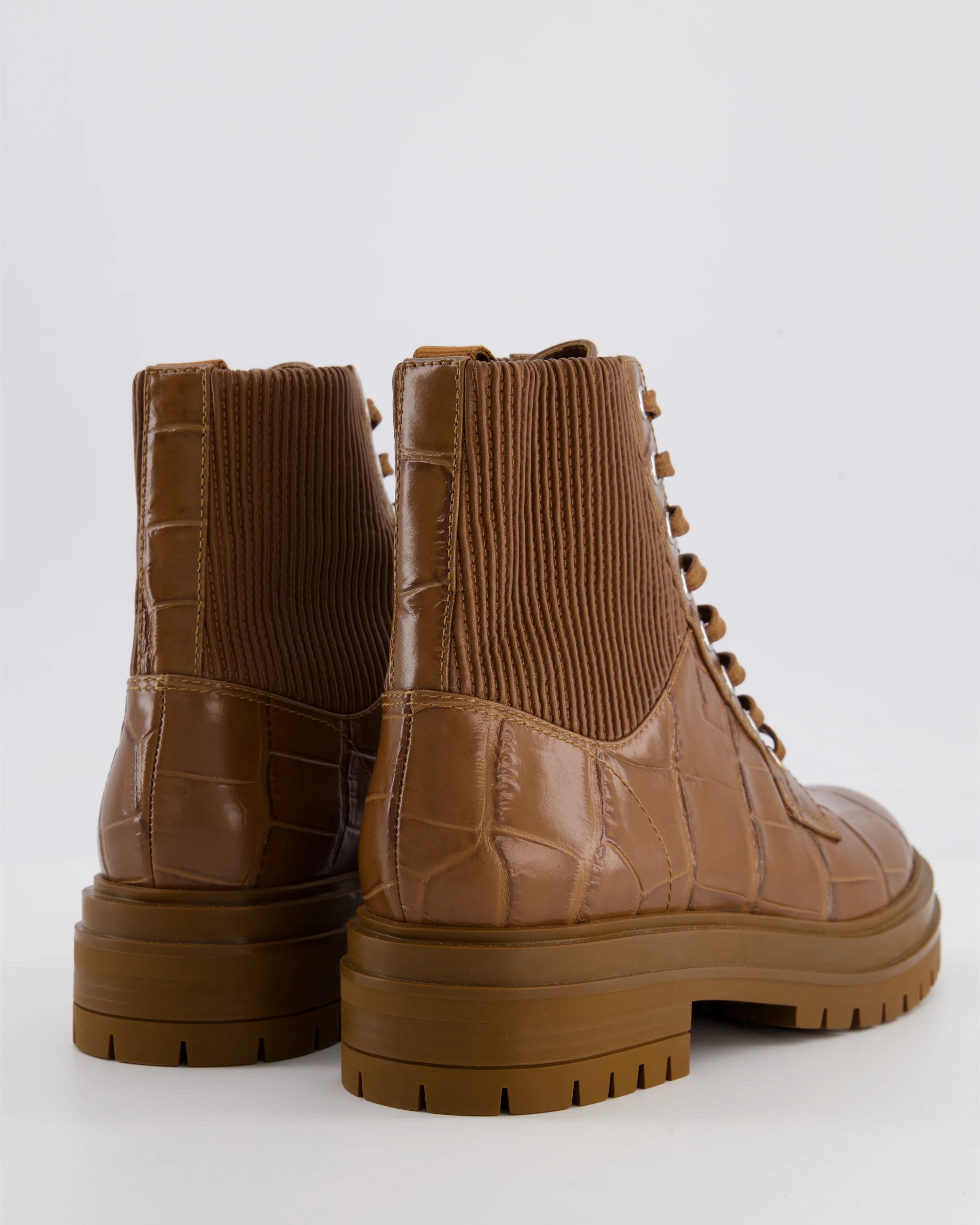 Gianvito Rossi Brown Crocodile Embossed Leather Ankle Boots with Elasticated Ankle Detail EU 37 - Image 3