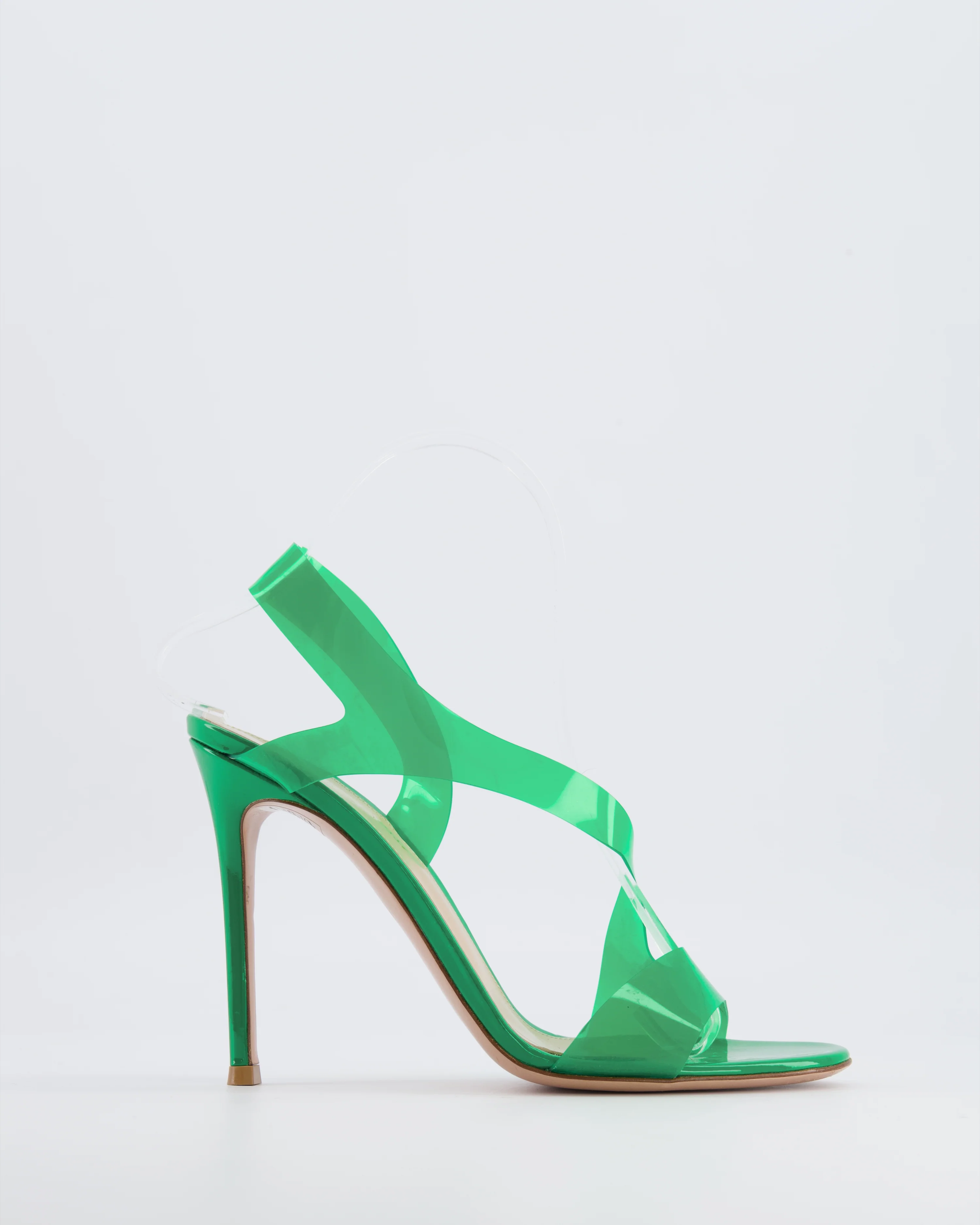Gianvito Rossi Green PVC Metropolis Heeled Sandals Size EU 38.5 RRP £695