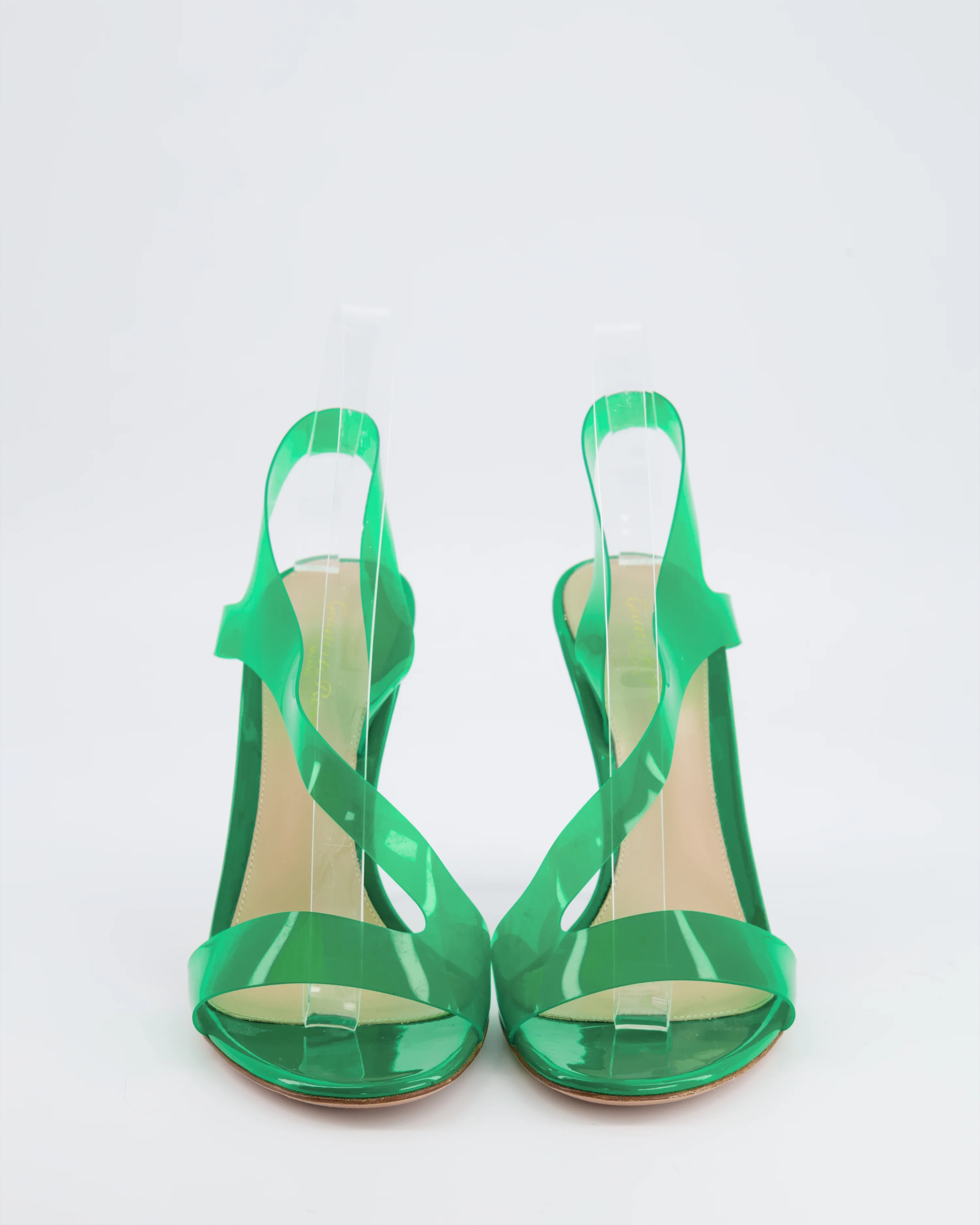 Gianvito Rossi Green PVC Metropolis Heeled Sandals Size EU 38.5 RRP £695 - Image 4