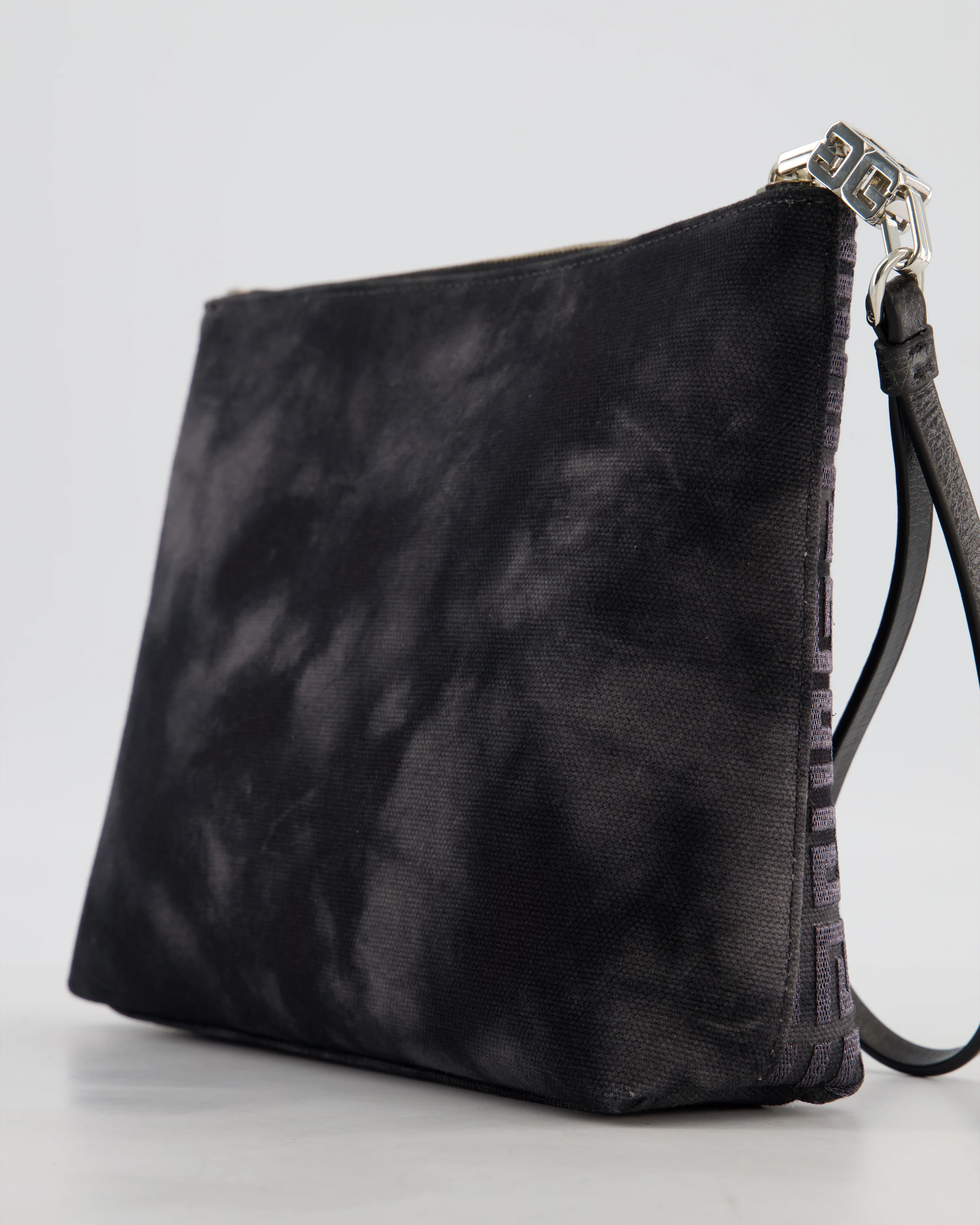 Givenchy Black and Grey 4G Embroidered Tie and Dye Canvas Travel Pouch with Wrist Strap RRP £495 - Image 11