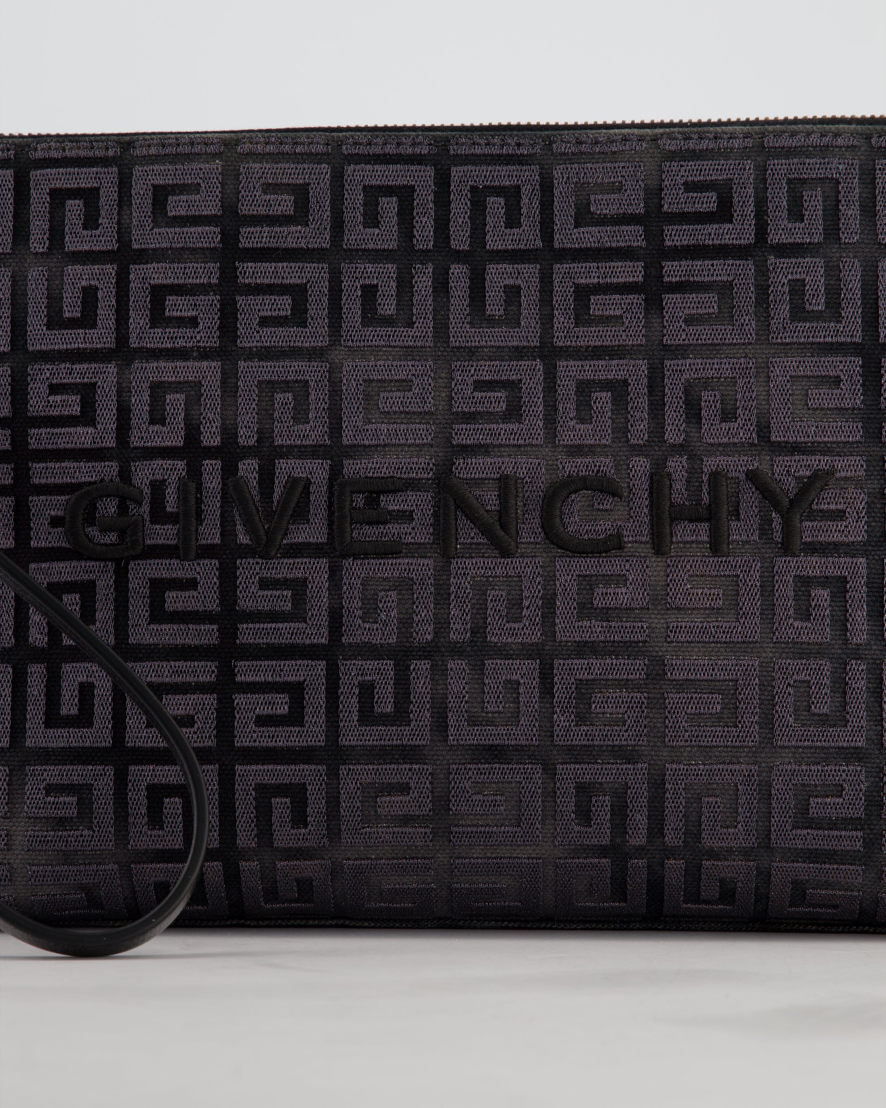 Givenchy Black and Grey 4G Embroidered Tie and Dye Canvas Travel Pouch with Wrist Strap RRP £495 - Image 13