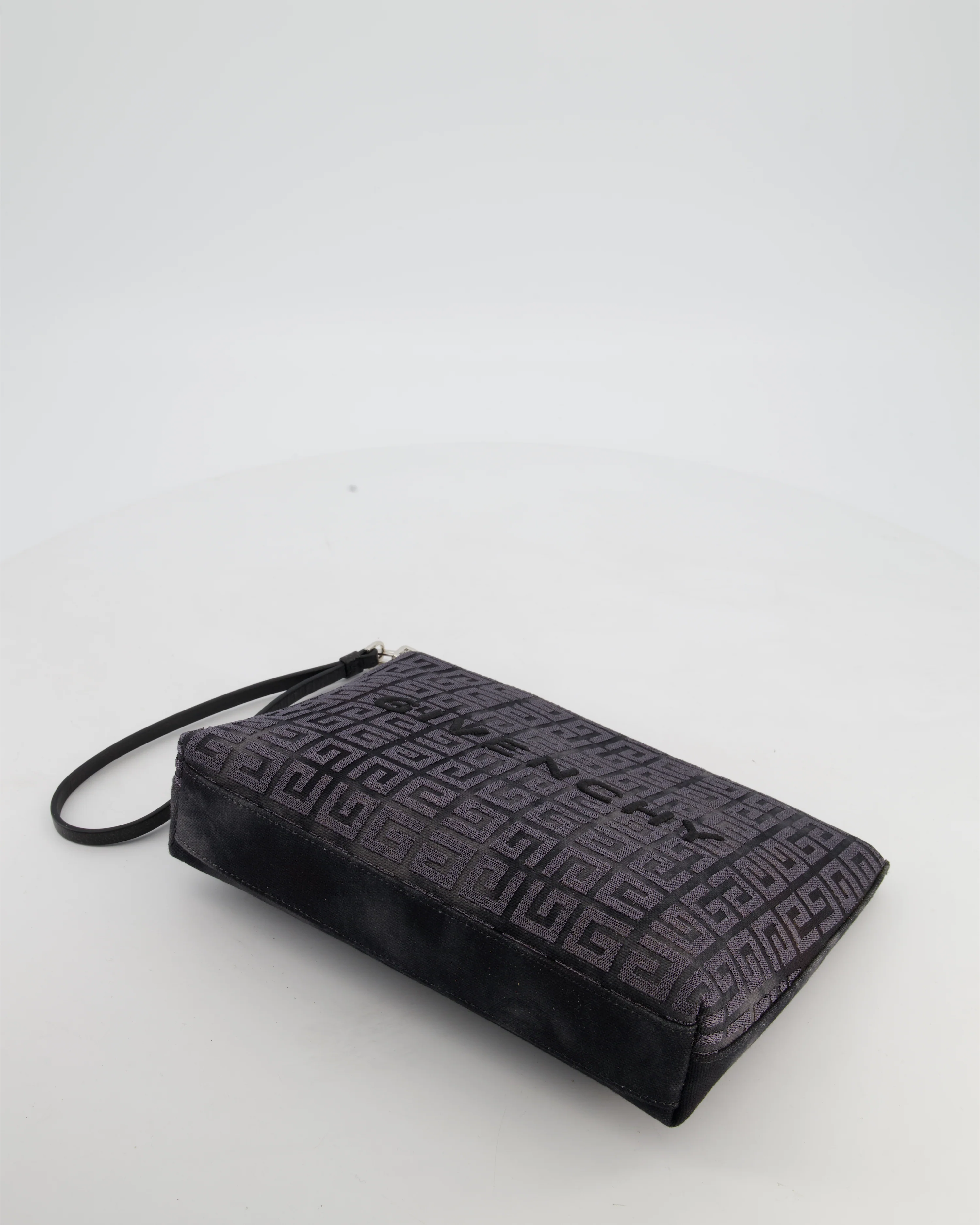 Givenchy Black and Grey 4G Embroidered Tie and Dye Canvas Travel Pouch with Wrist Strap RRP £495 - Image 18