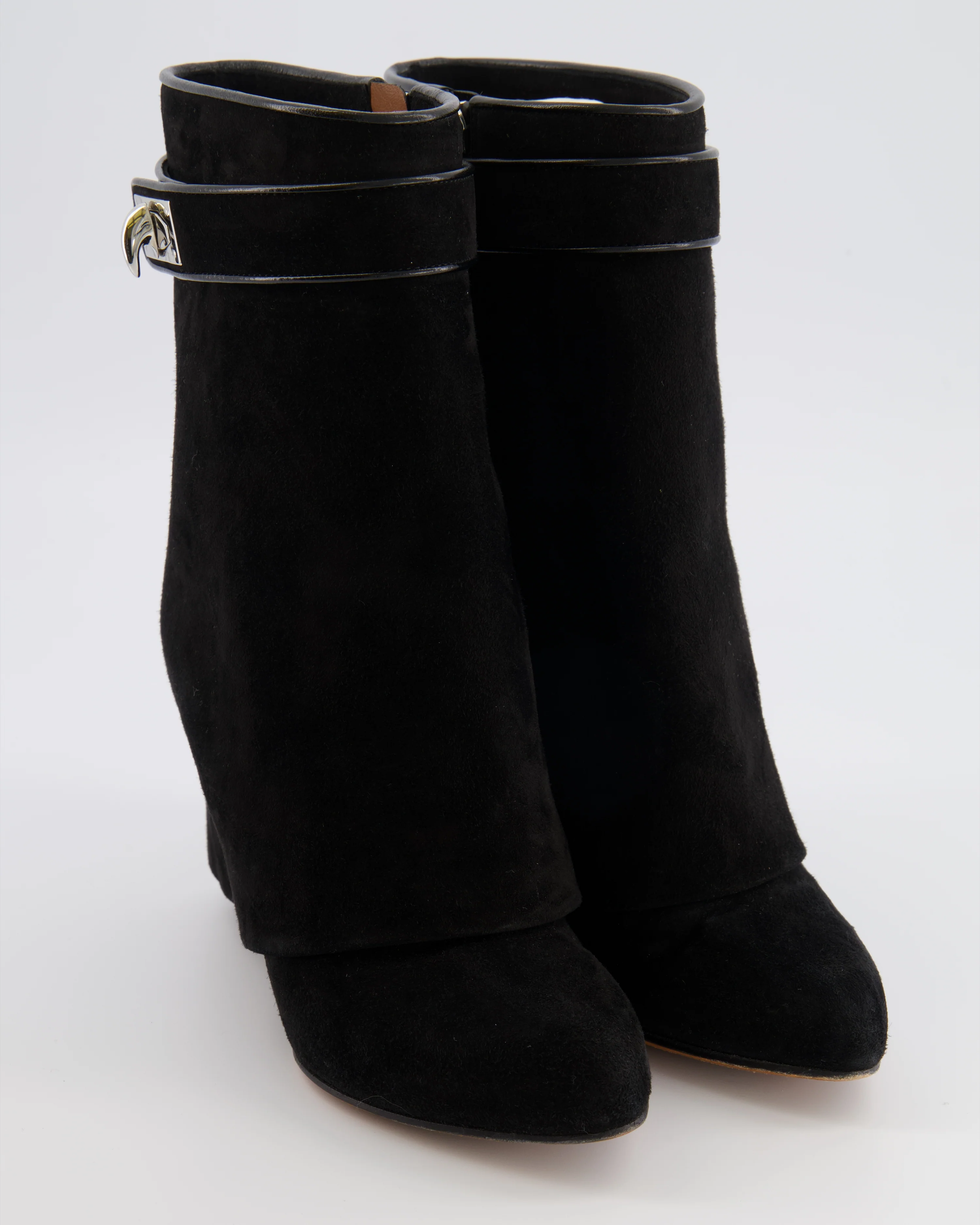 Givenchy Black Suede Mid-Calf Shark Lock Boots Size EU 37 RRP £1,590 - Image 2