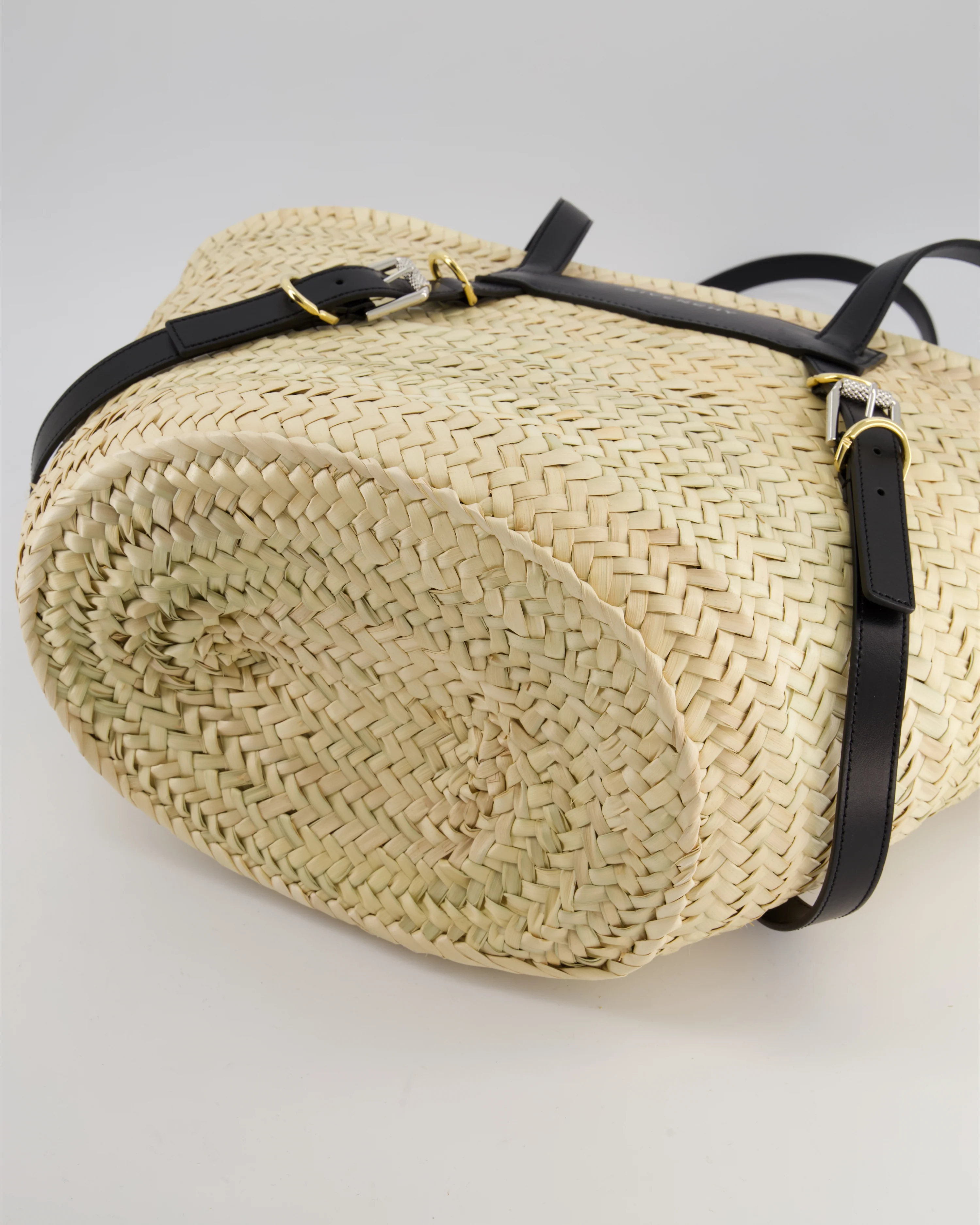 Givenchy Voyou Natural and Beige Straw Basket with Leather logo Bag - Image 16