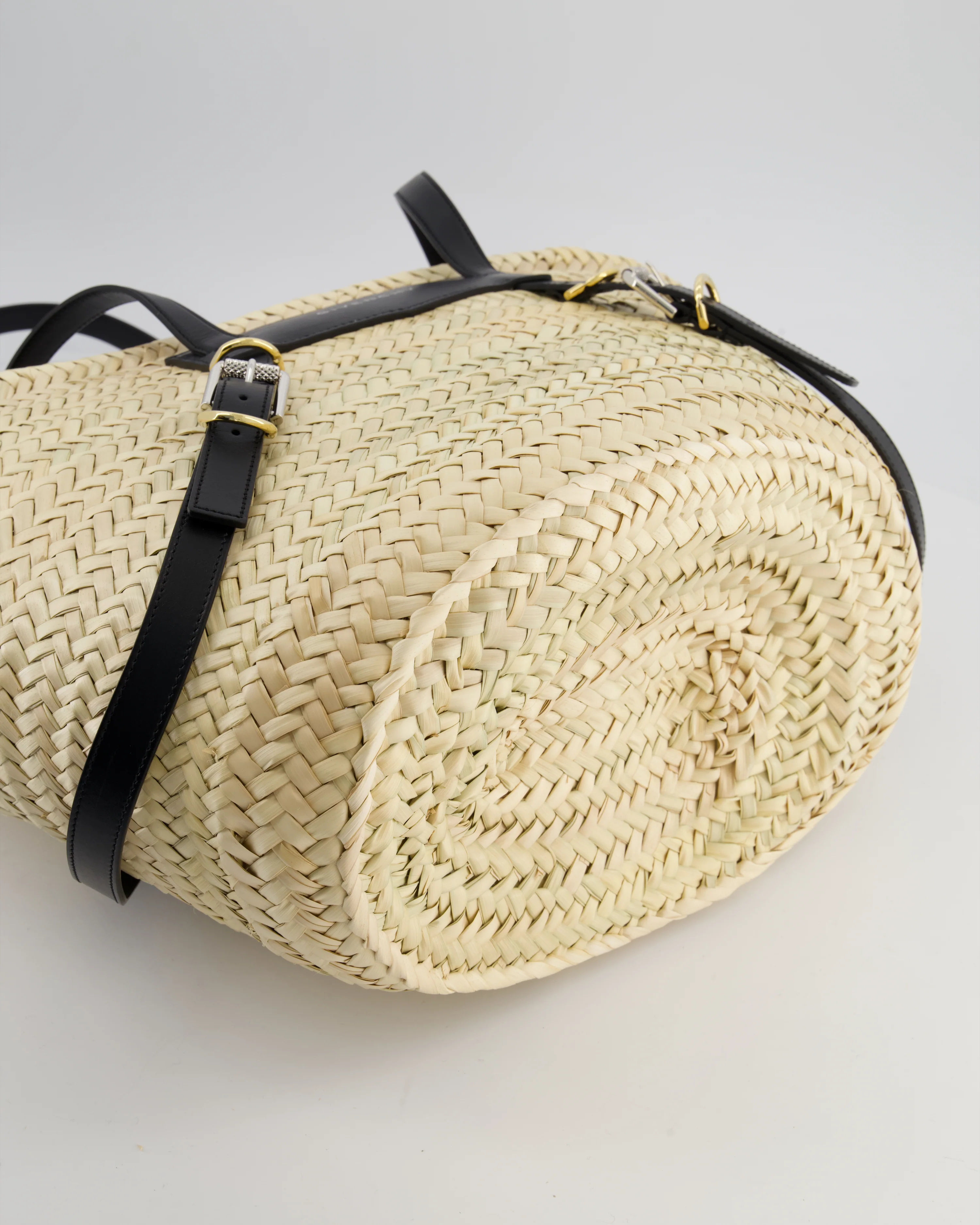 Givenchy Voyou Natural and Beige Straw Basket with Leather logo Bag - Image 17
