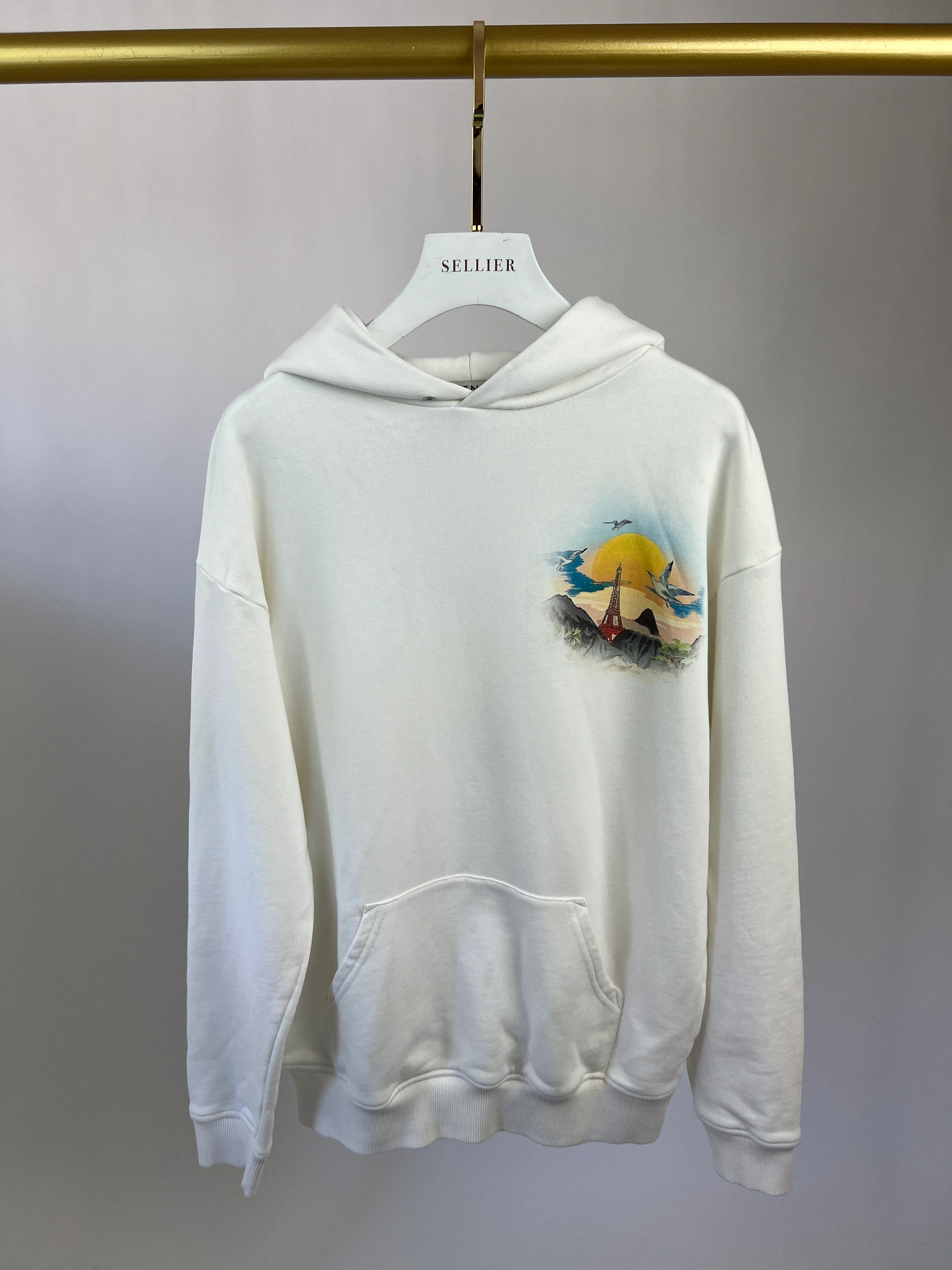Givenchy White Sunset Printed Hoodie Size S (UK 8) - Image 3