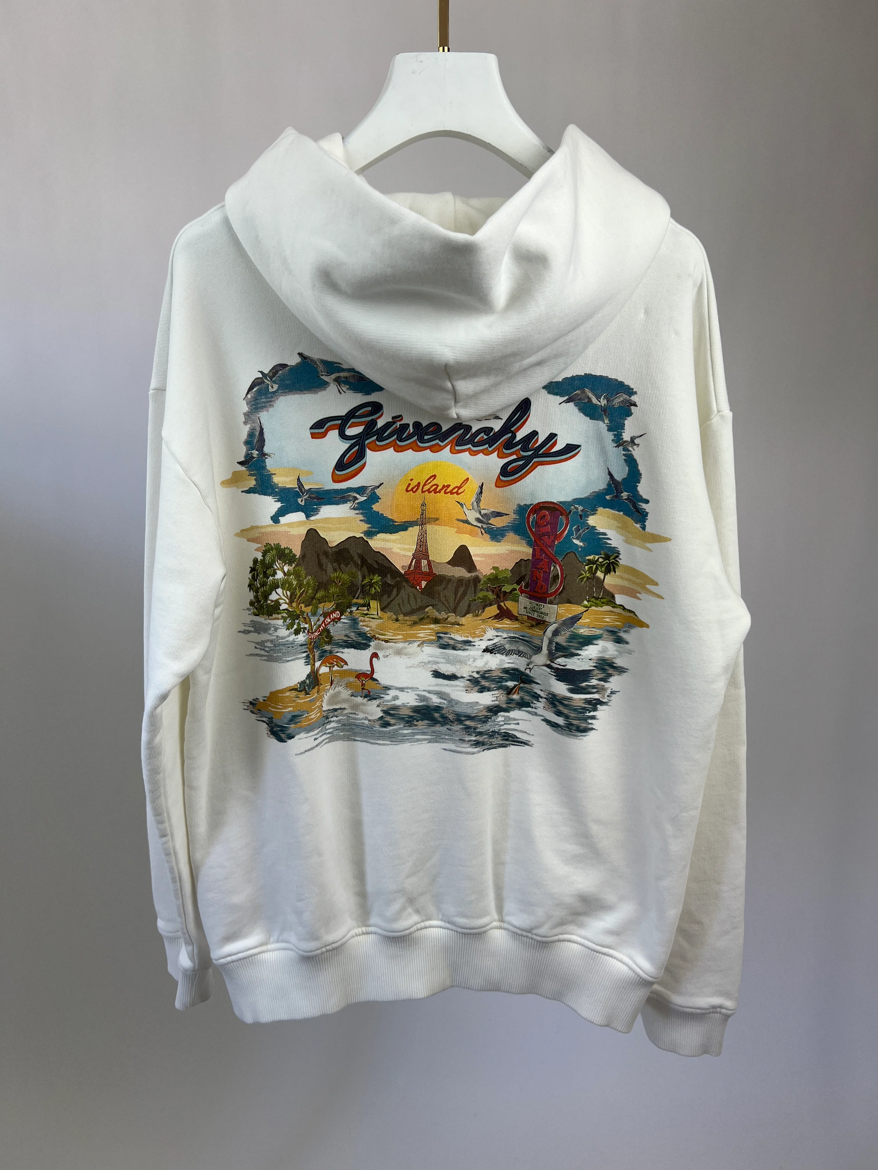 Givenchy White Sunset Printed Hoodie Size S (UK 8) - Image 4