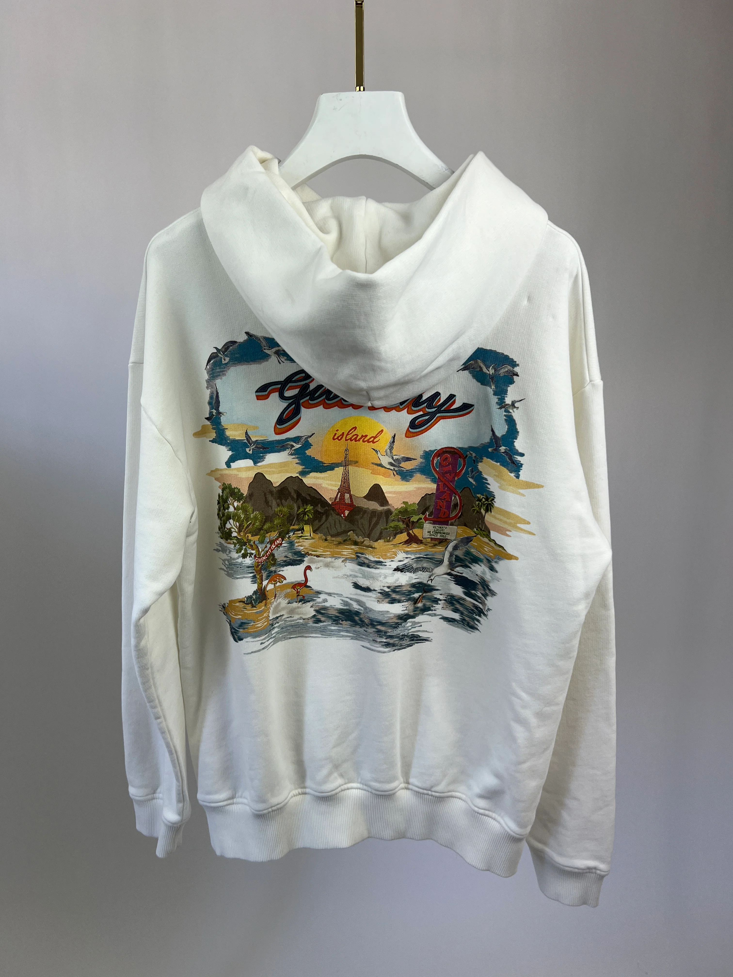Givenchy White Sunset Printed Hoodie Size S (UK 8) - Image 7