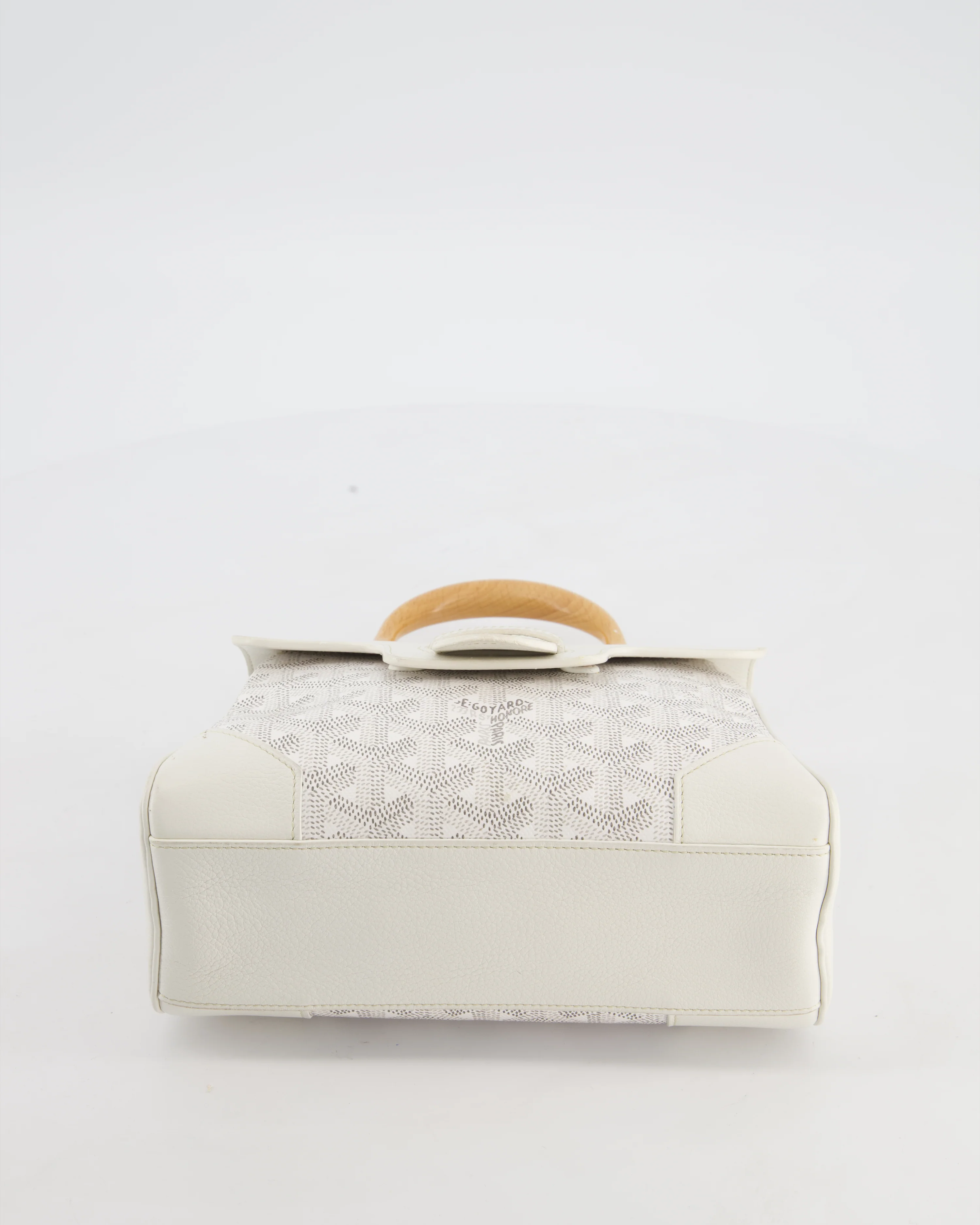 Goyard Mini Saigon Bag in White Goyardine Canvas & Wood with Silver Hardware RRP £4300 - Image 18
