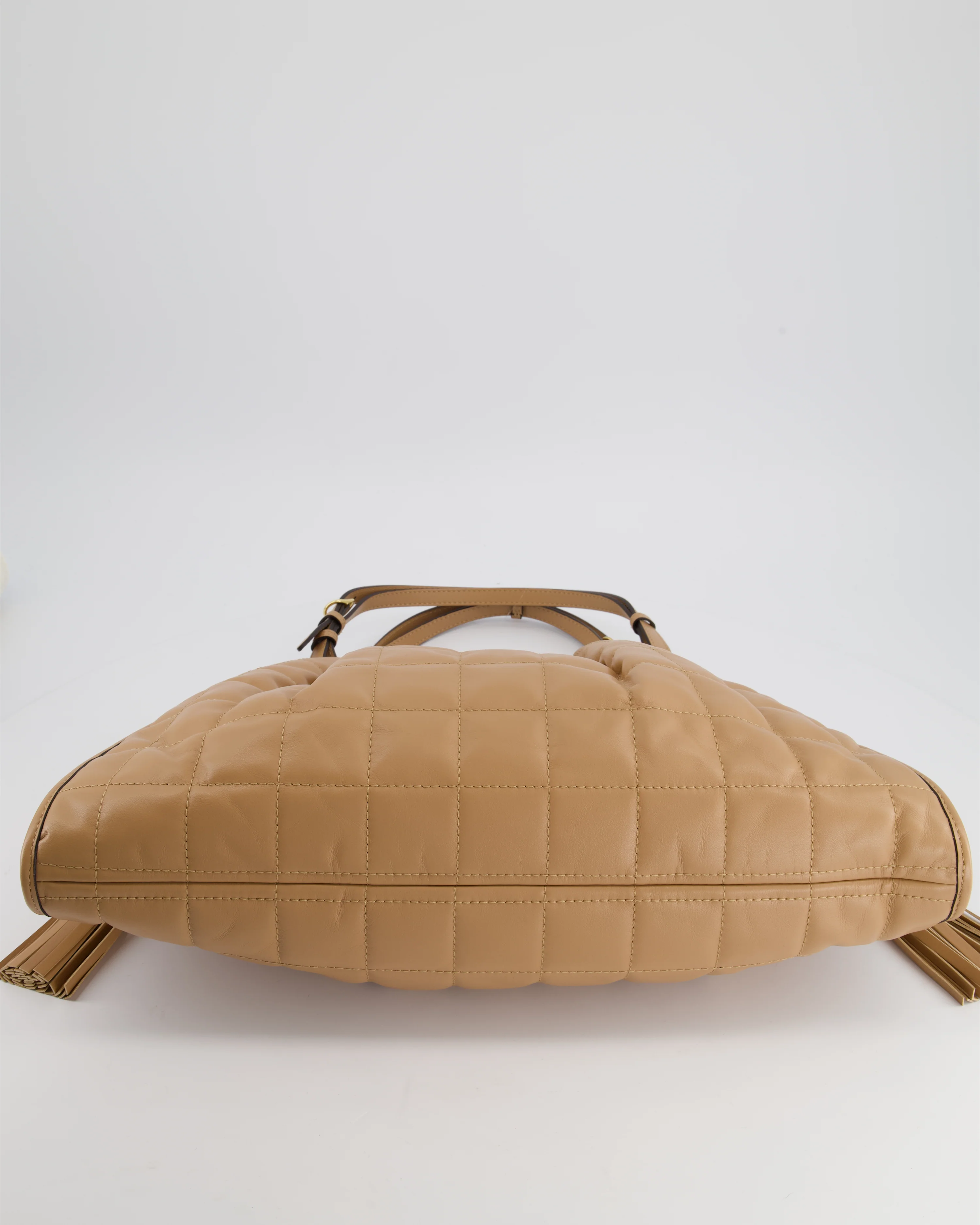 Gucci Beige Quilted Leather Shoulder Bag Dual Tone Hardware and Leather Tassels - Image 18