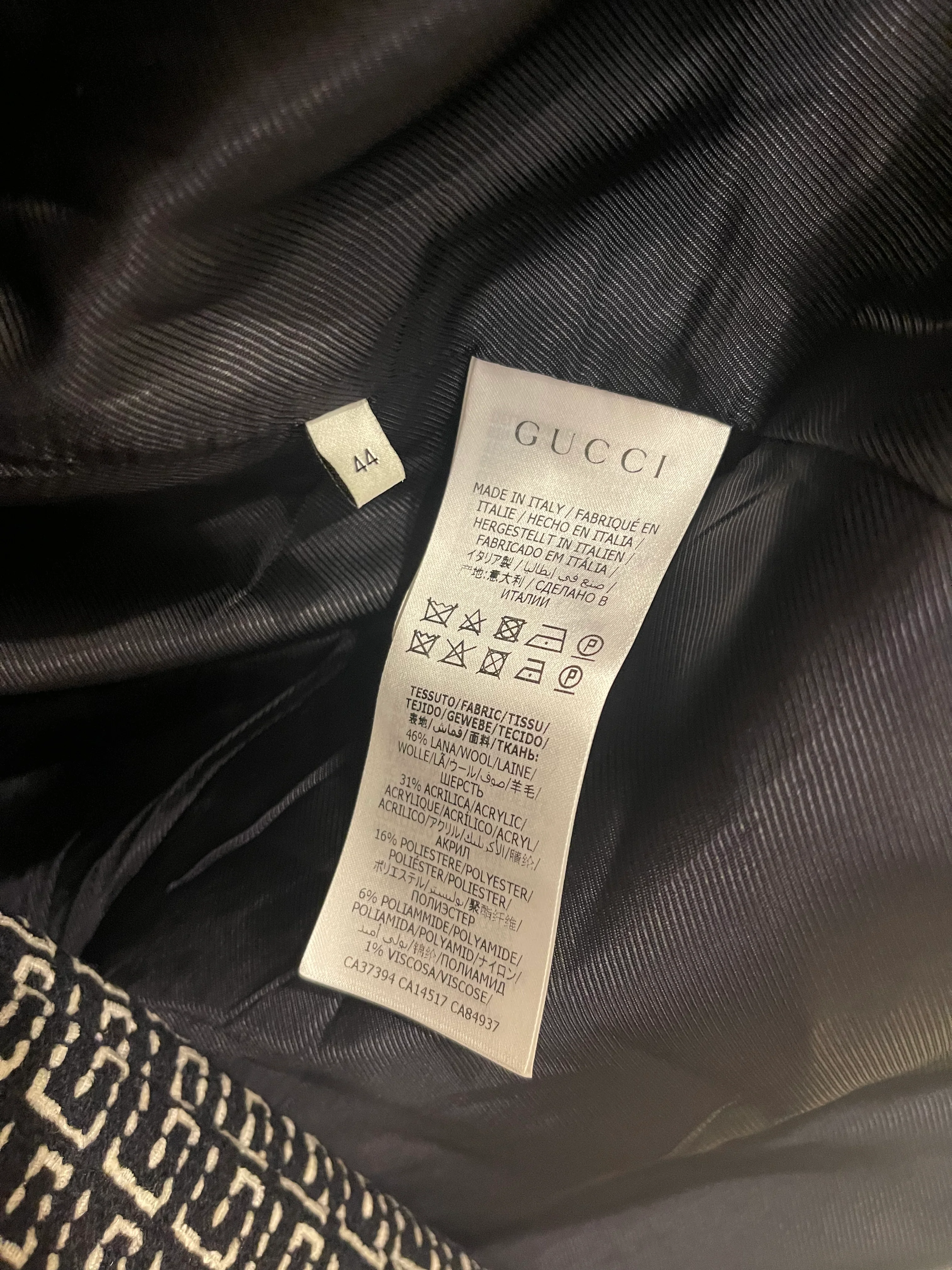 Gucci Black and White GG Logo Jacket and Midi Skirt Set with Leather Details Size IT 44 (UK 12) - Image 23