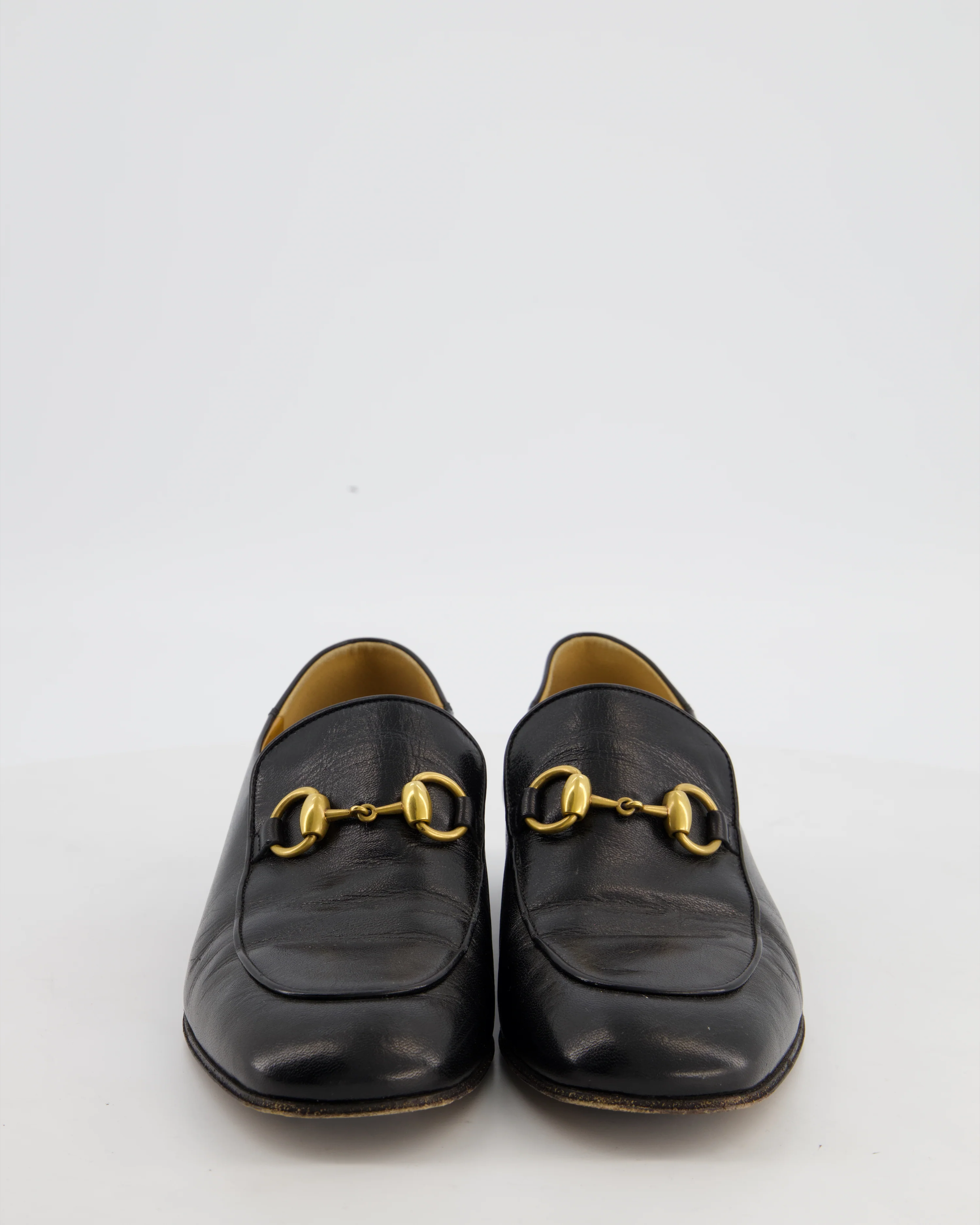 Gucci Black Jordaan Horsebit Loafers Size EU 38 - Image 4