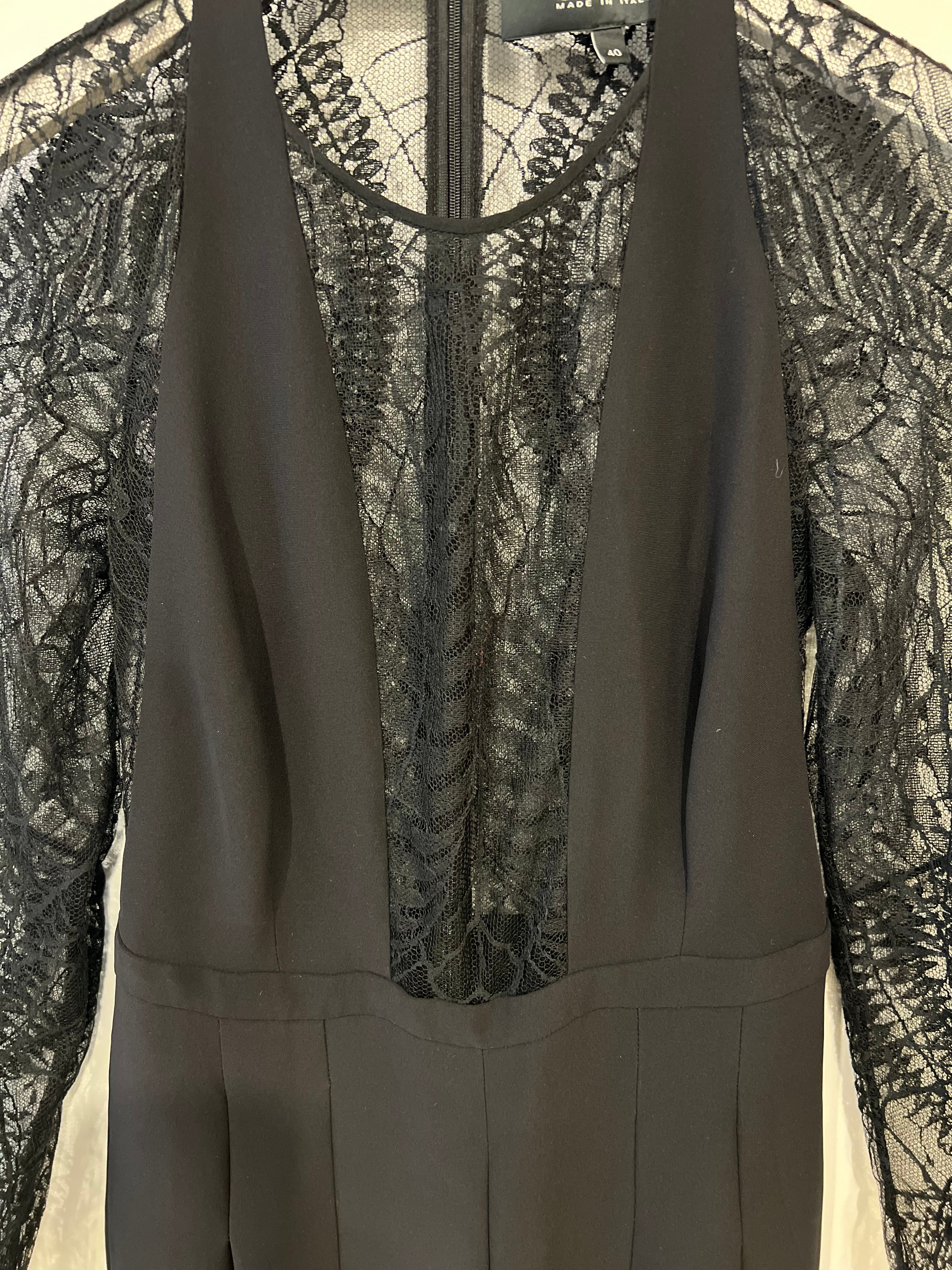 Gucci Black Laced Long Sleeve Jumpsuit IT 40 (UK 8) - Image 10