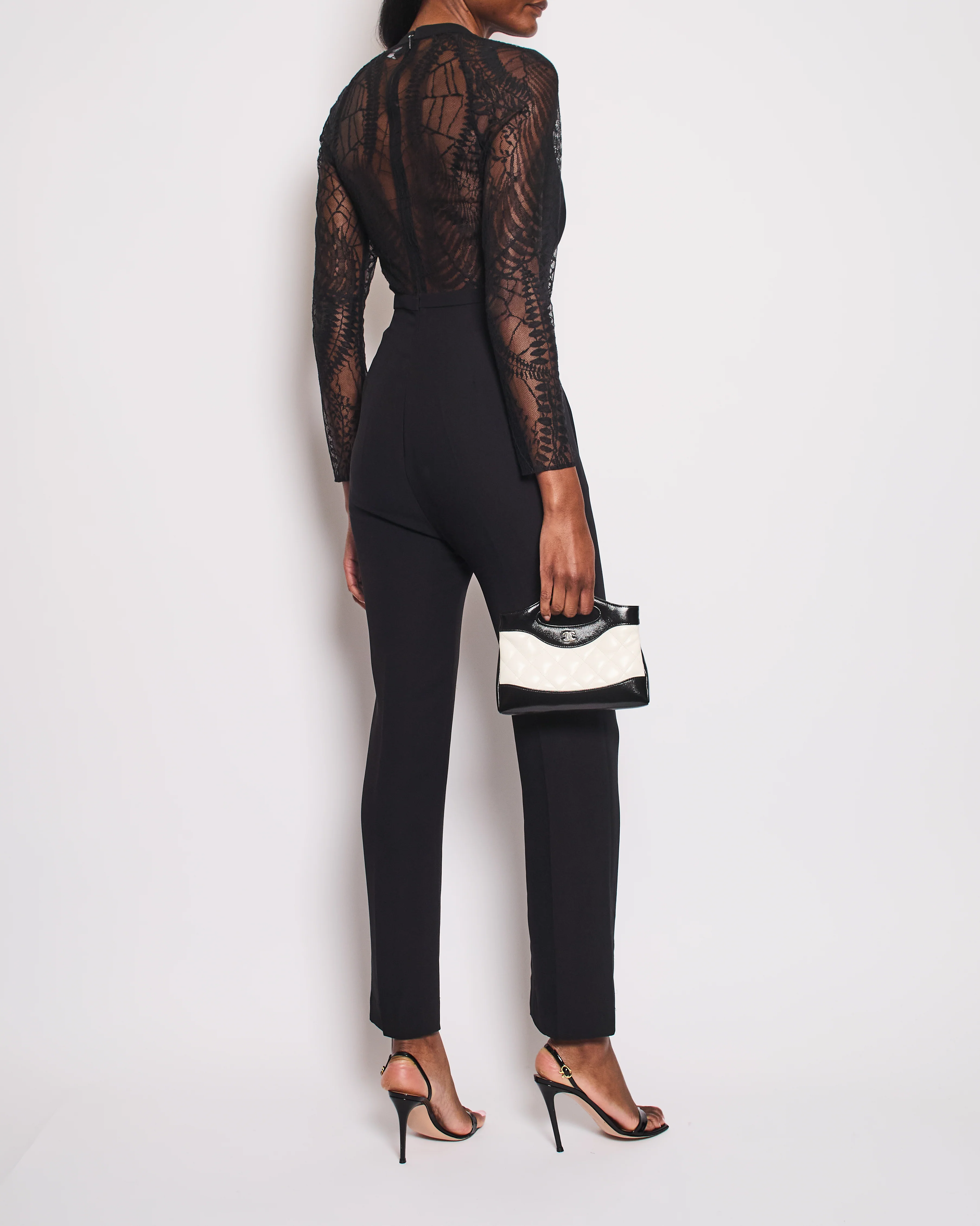 Gucci Black Laced Long Sleeve Jumpsuit IT 40 (UK 8) - Image 3