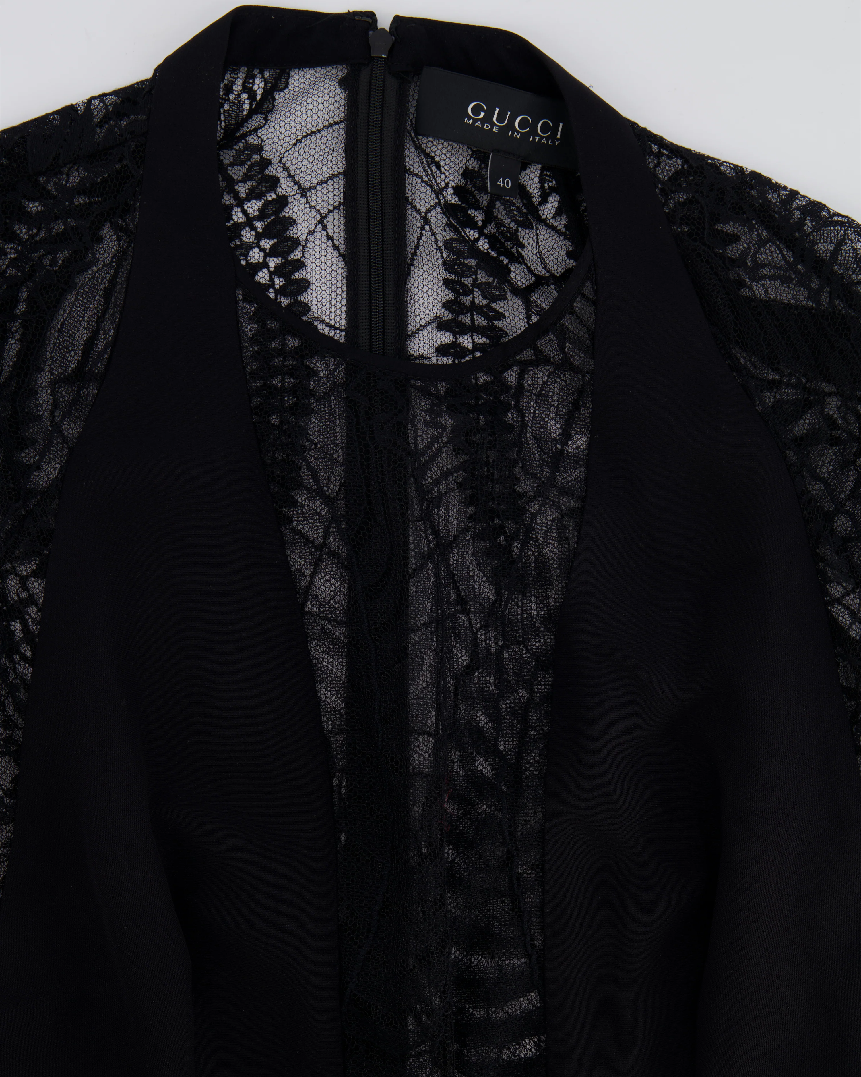 Gucci Black Laced Long Sleeve Jumpsuit IT 40 (UK 8) - Image 7