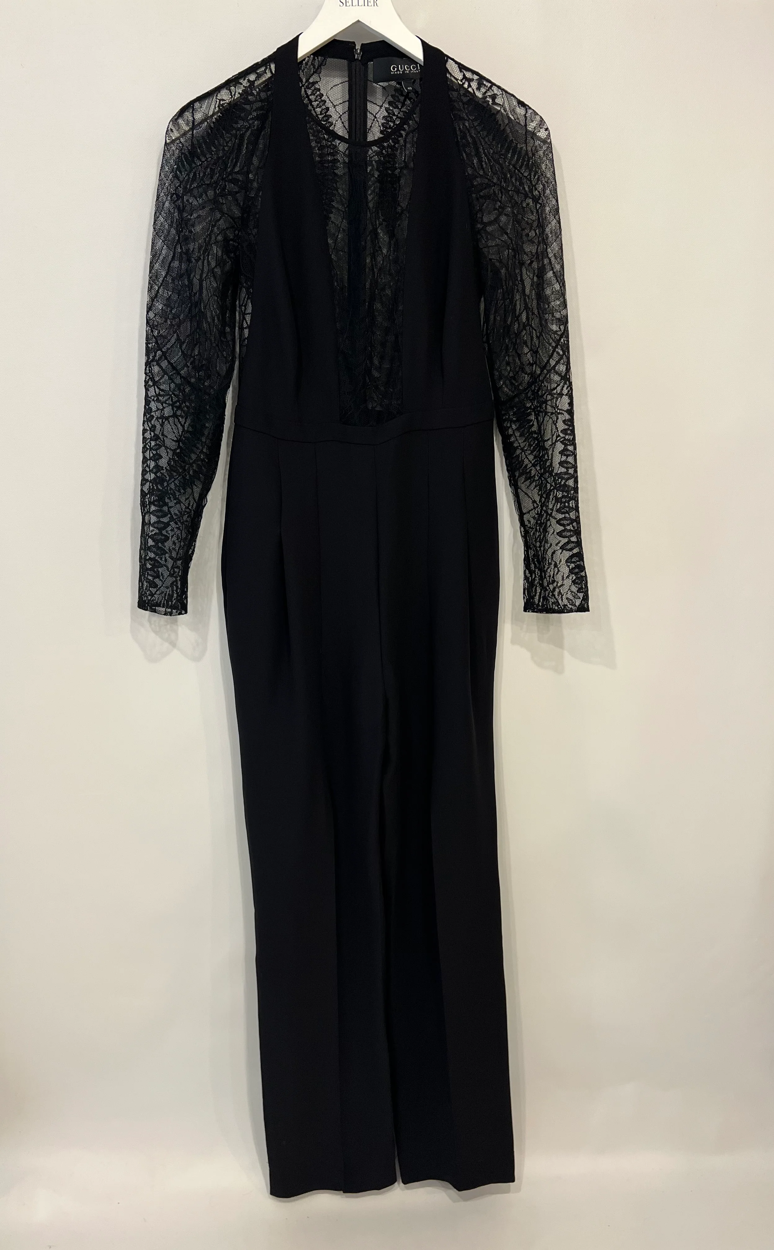 Gucci Black Laced Long Sleeve Jumpsuit IT 40 (UK 8) - Image 8