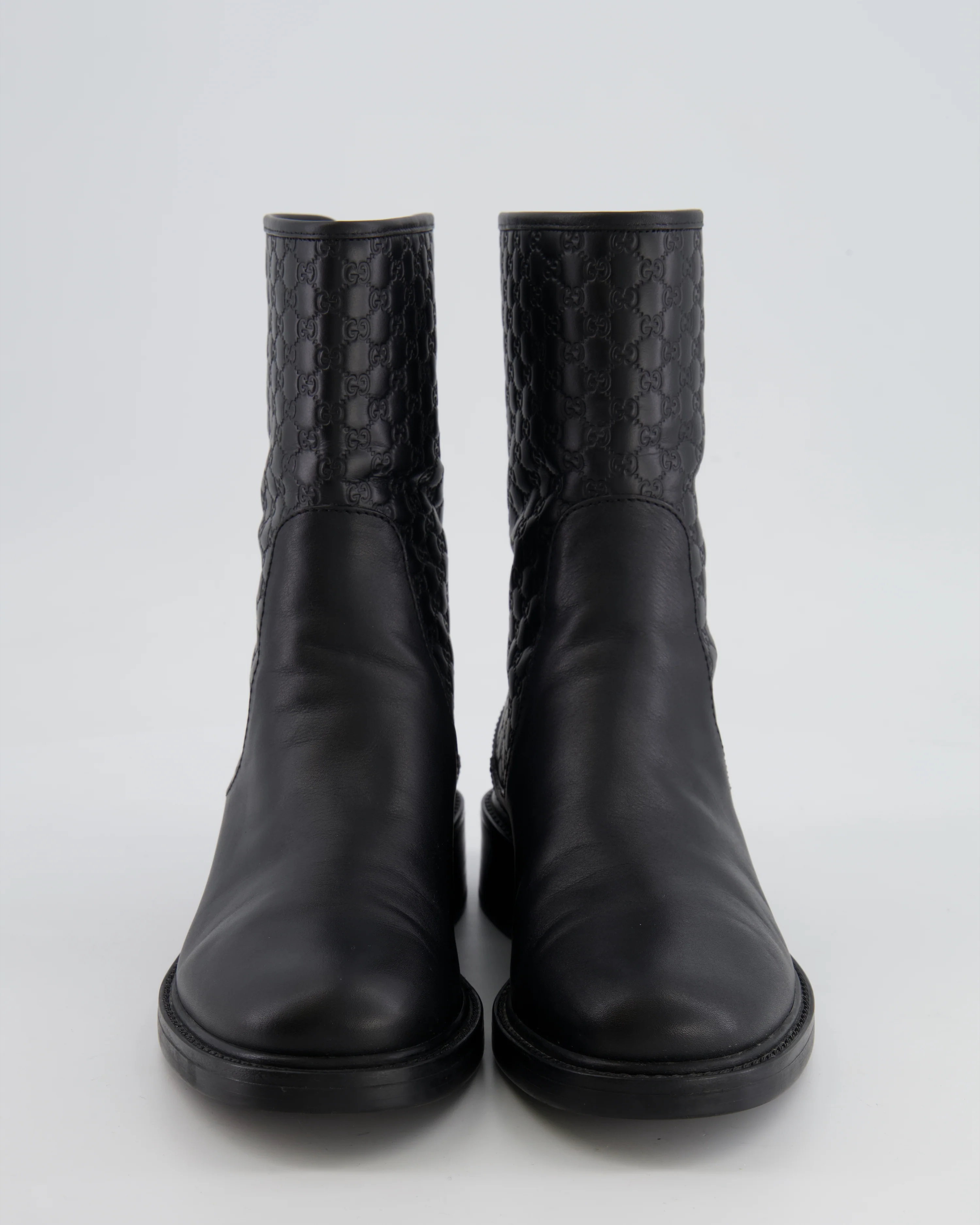 Gucci Black Leather GG Logo Boots with Zip and Back Logo Detail Size EU 36 RRP £895 - Image 4