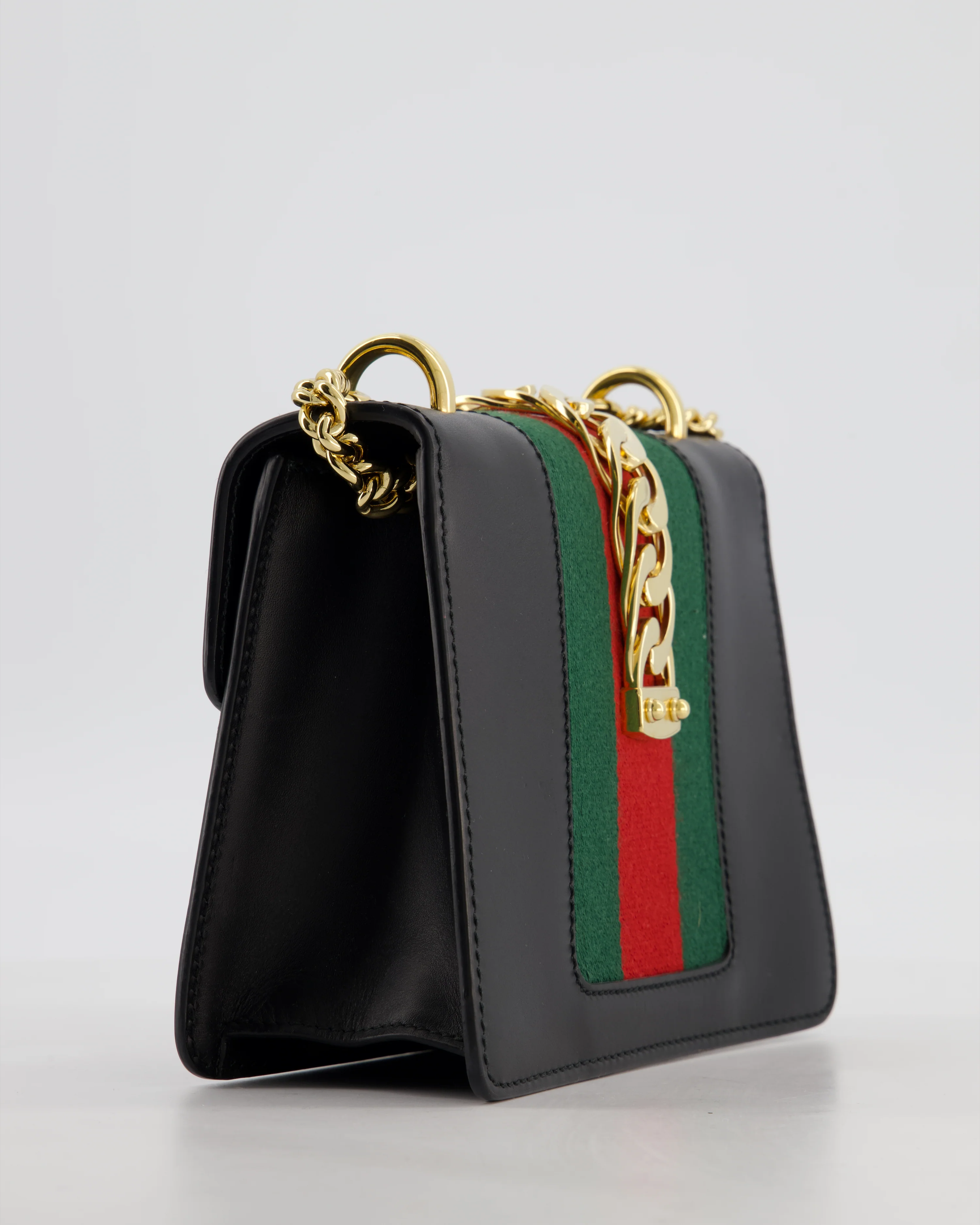 Gucci Black Leather Small Sylvie Bag with Gold Hardware - Image 14