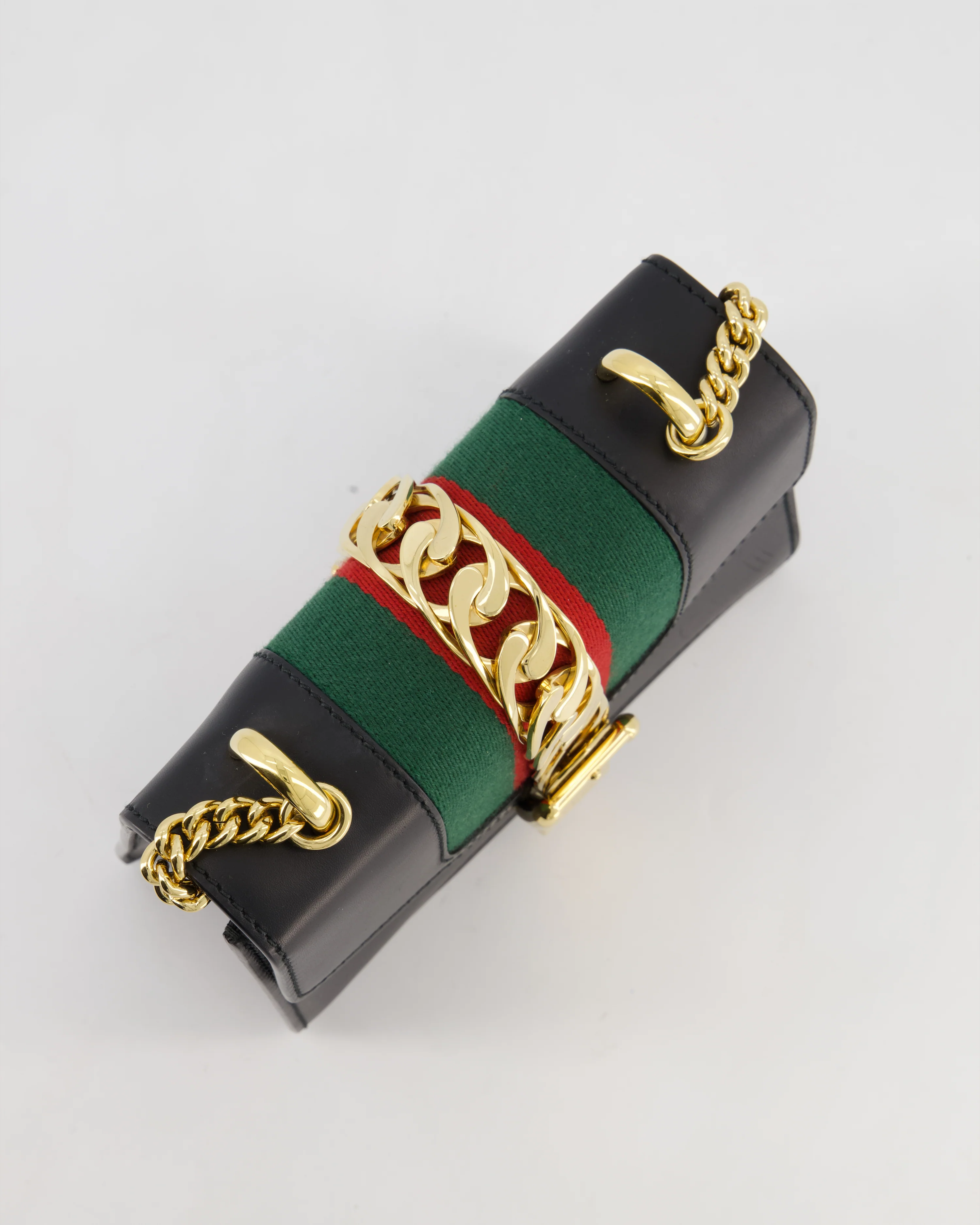 Gucci Black Leather Small Sylvie Bag with Gold Hardware - Image 16