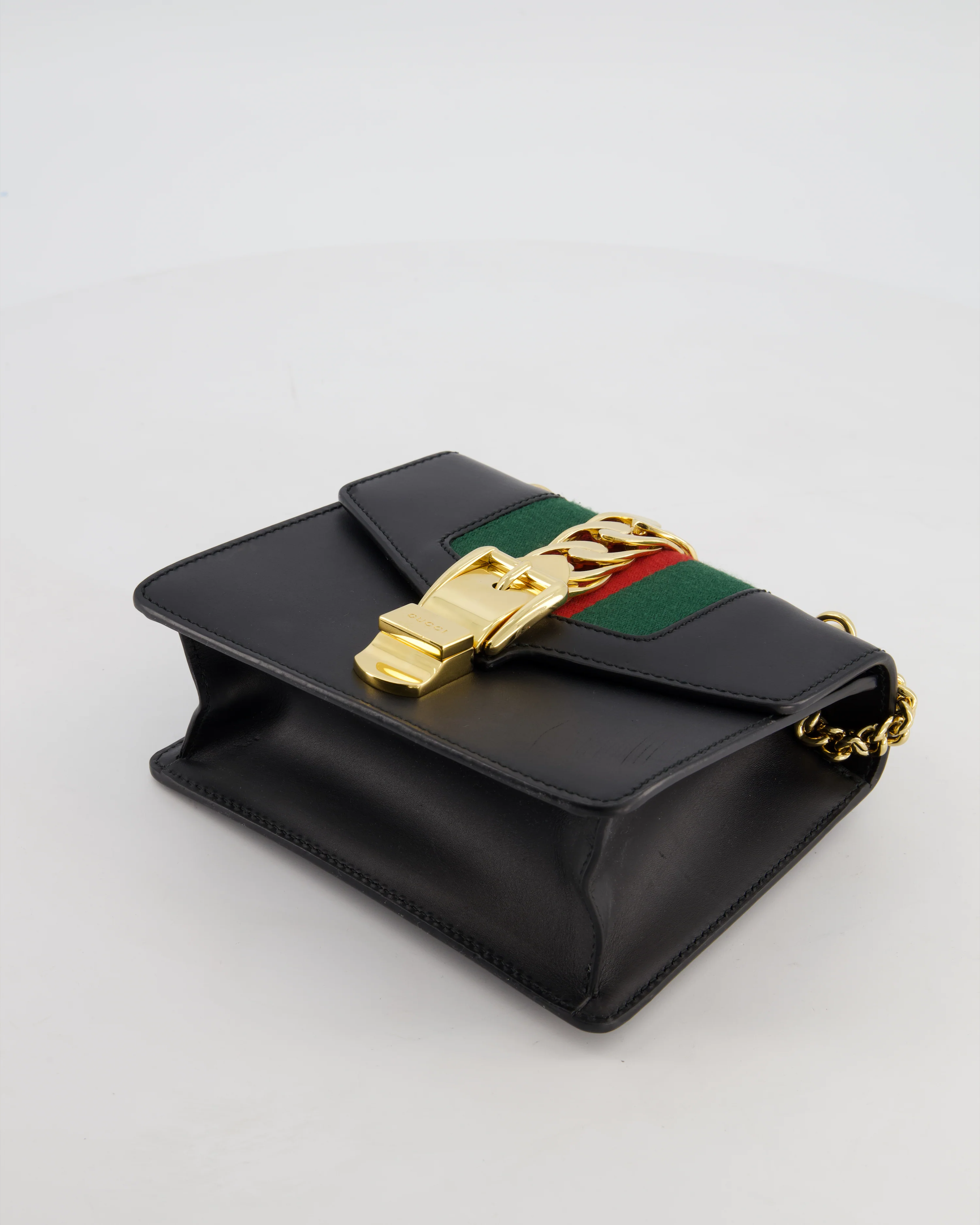 Gucci Black Leather Small Sylvie Bag with Gold Hardware - Image 18