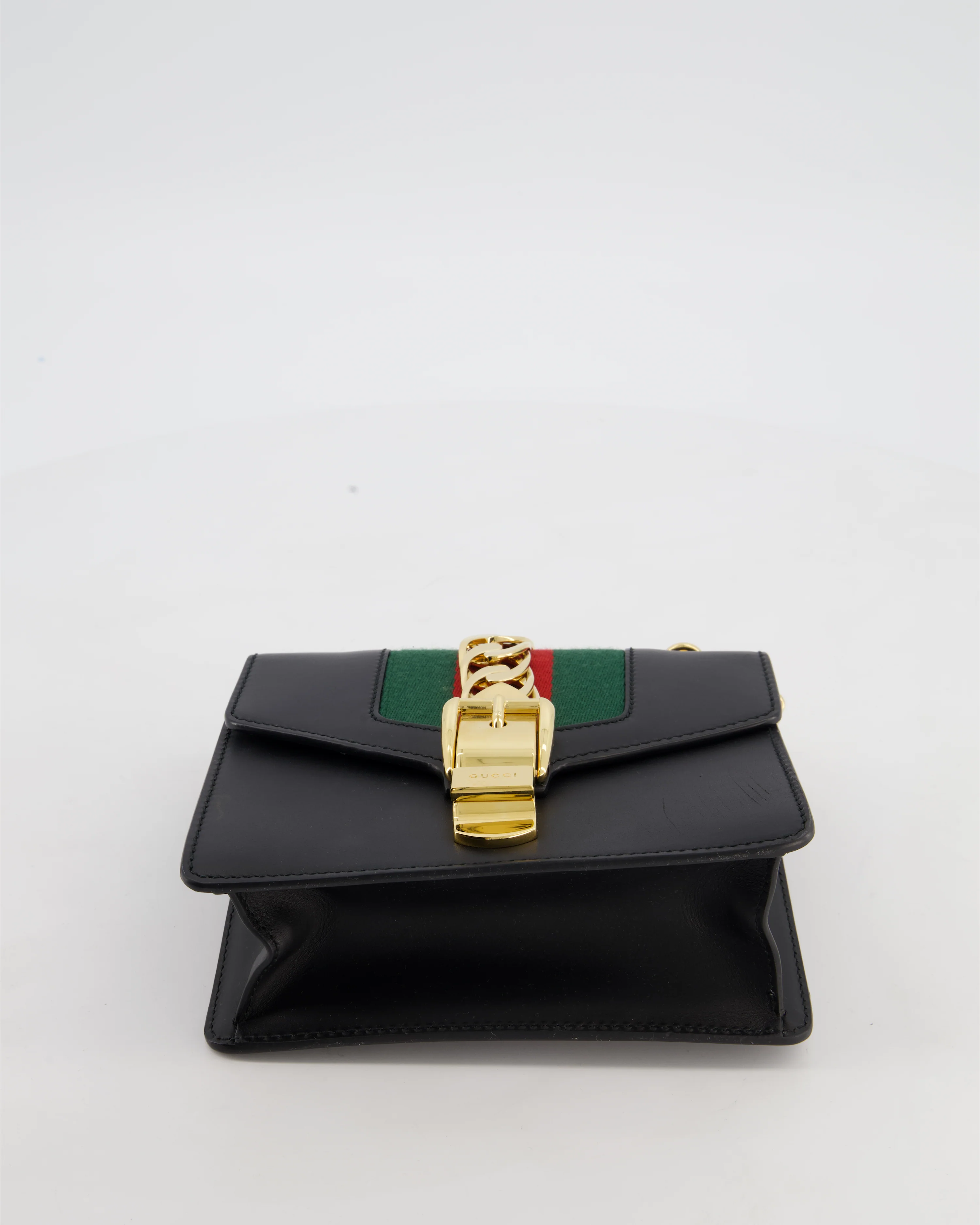 Gucci Black Leather Small Sylvie Bag with Gold Hardware - Image 19